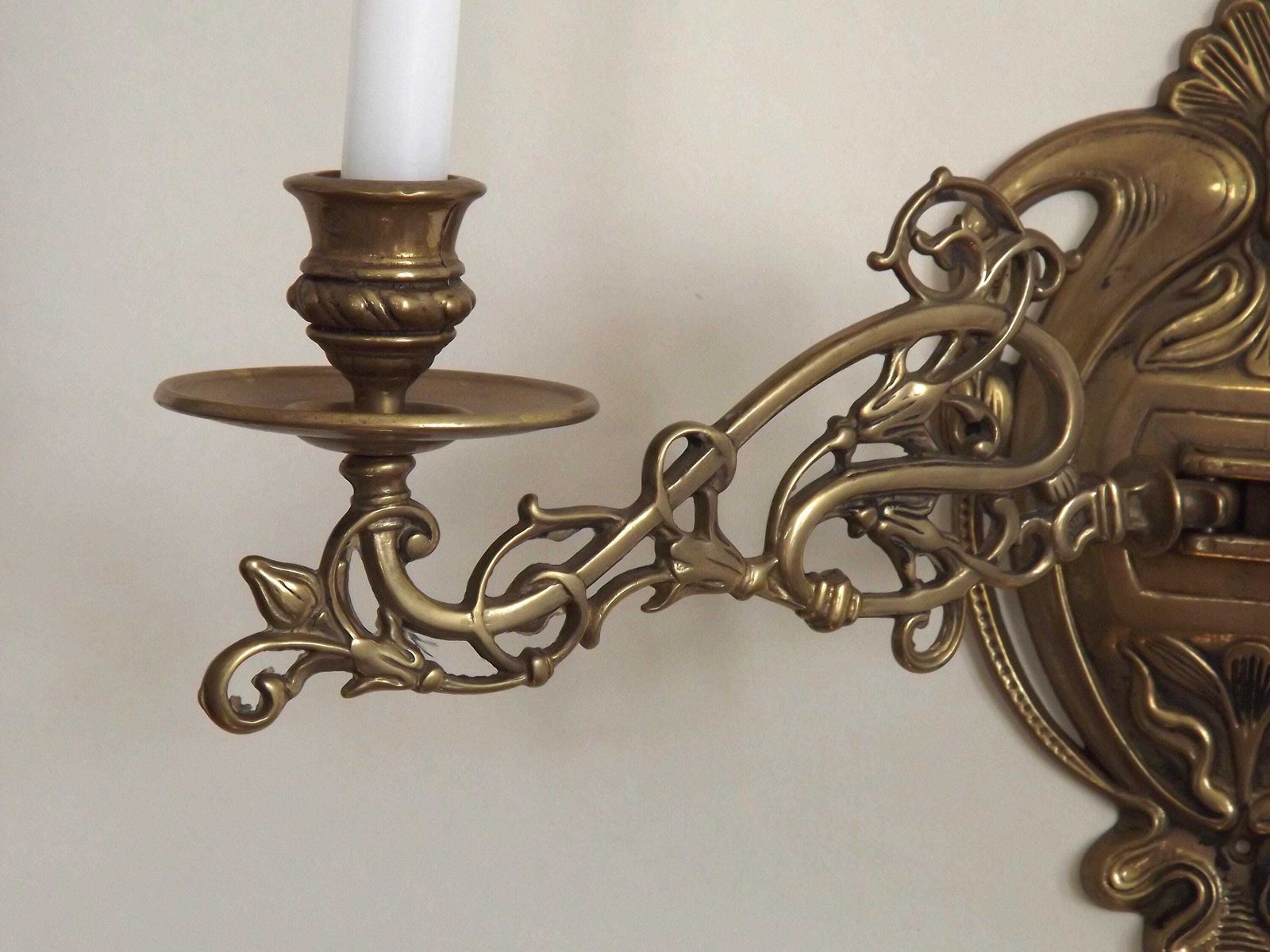 French Art Deco Large Bronze Double Candle Holder Piano Sconce   French Antique Lighting. Bronze Piano Candle Sconce. Candle Wall Sconce. photo vinterior