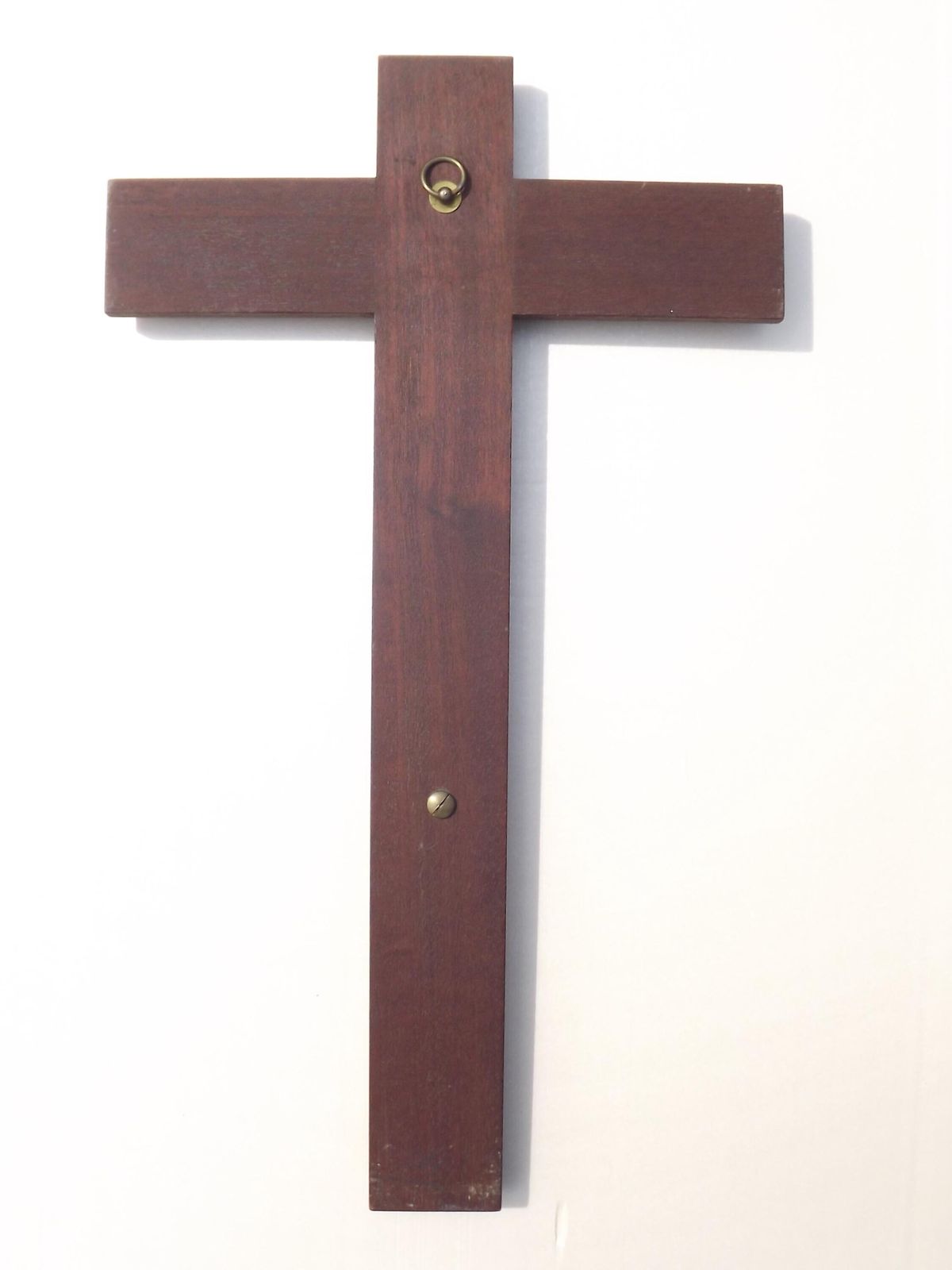 Vintage French Devotional Wooden Wall Cross Stamped Bronze Jesus Figure   French Vintage; Religious Wall Hanging. Vintage Religious Decor. photo 89.0