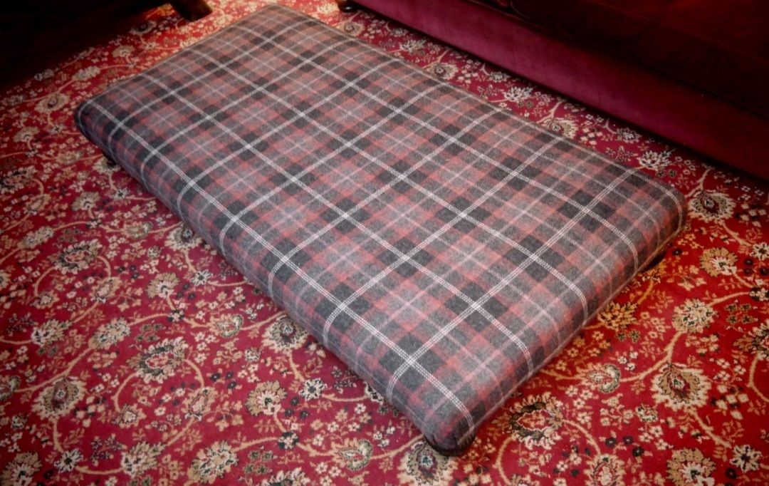 Stunning Tetrad Extra Large Harris Tweed Footstool Ottoman Macleod Check photo Furniture