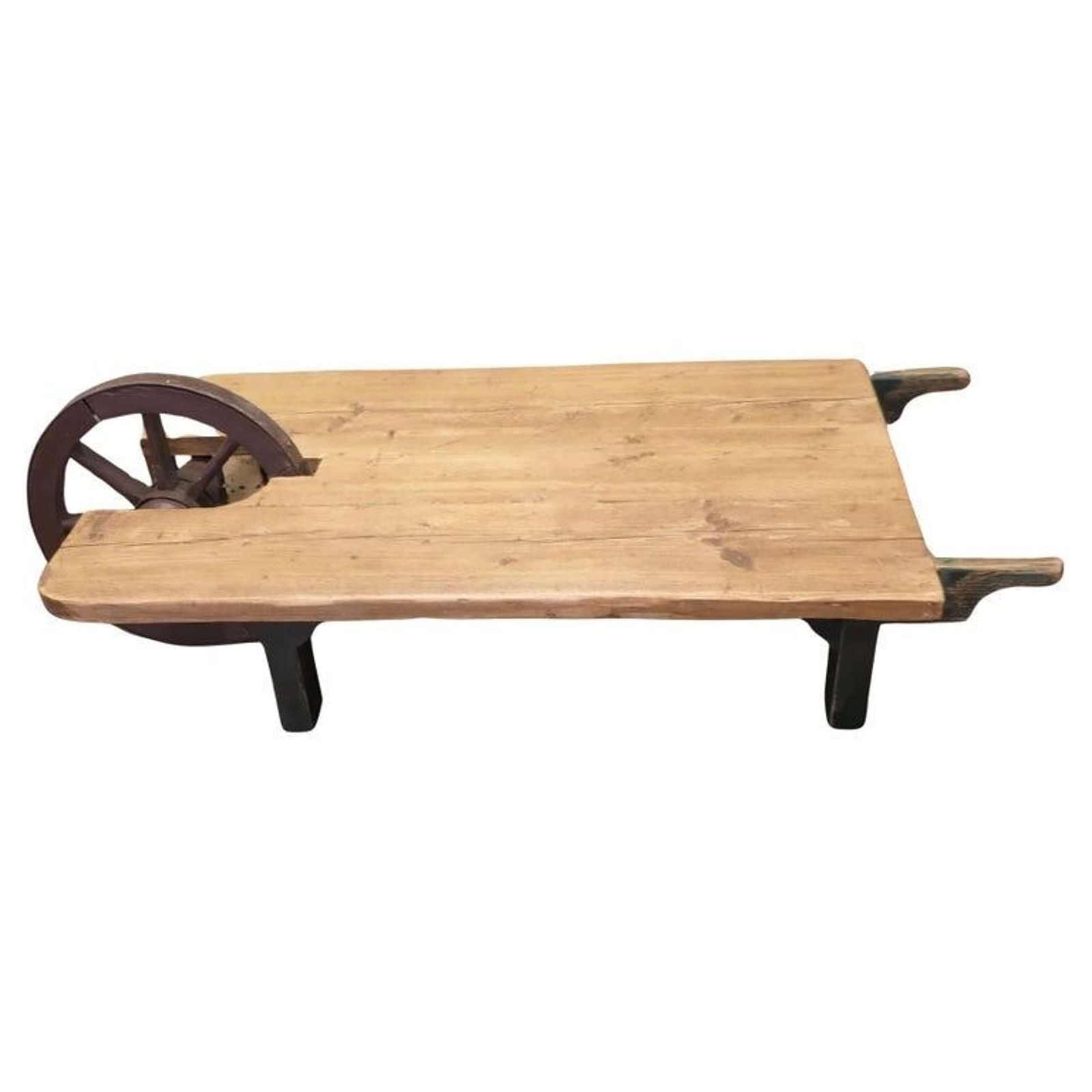 Quirky Designer Coffee Table From A Country Pine Wheelbarrow