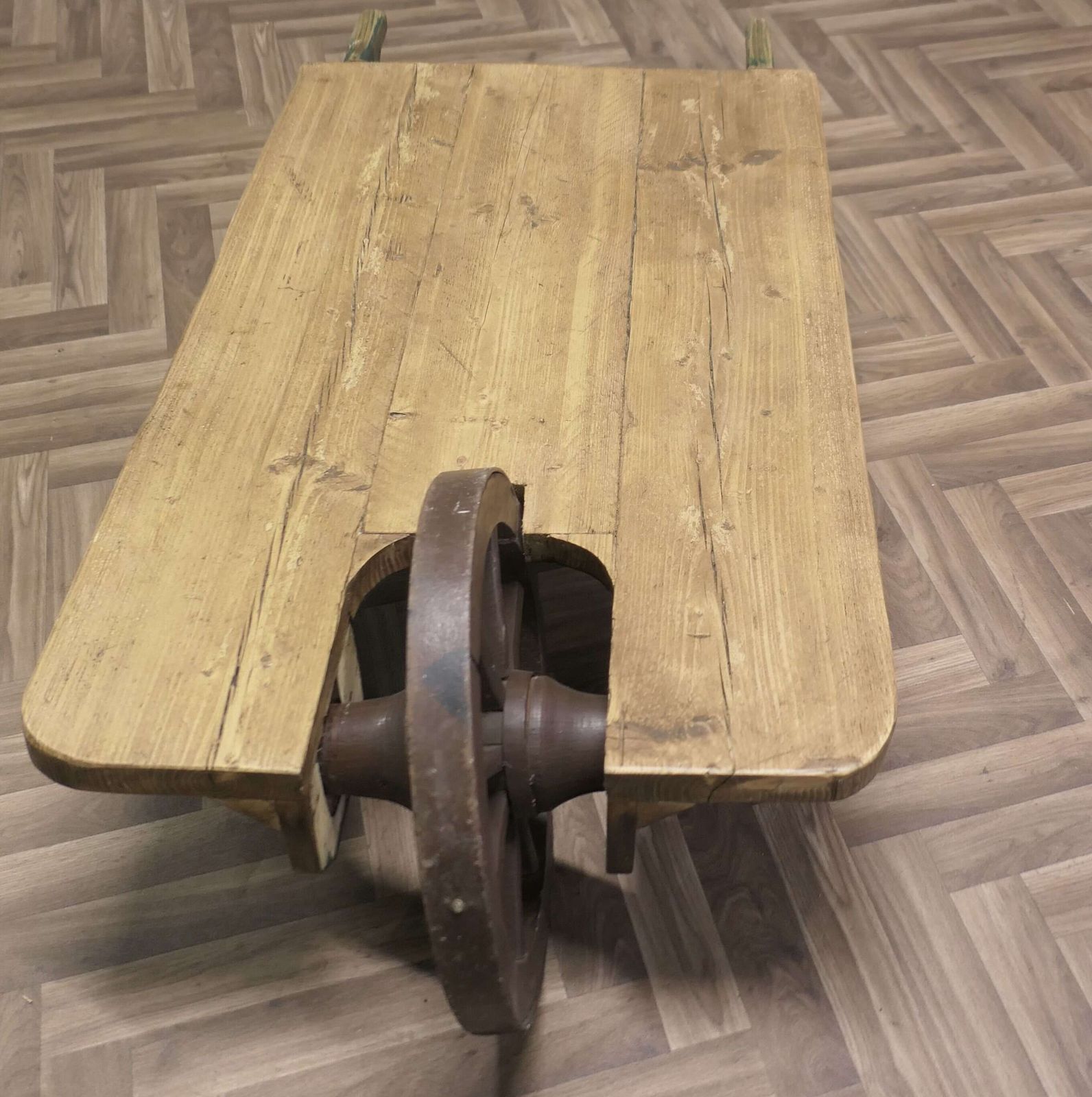 Quirky Designer Coffee Table From A Country Pine Wheelbarrow photo 900.0