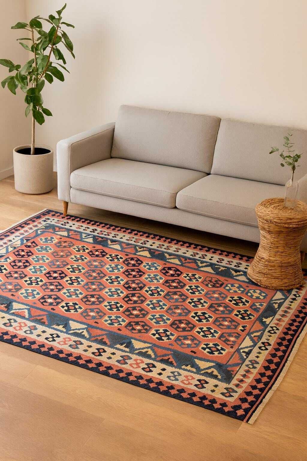 Vintage Kilim Runner Rug, Handmade Flatweave Wool Carpet Zig Zag Design, 300 X 147 Cm photo furniture
