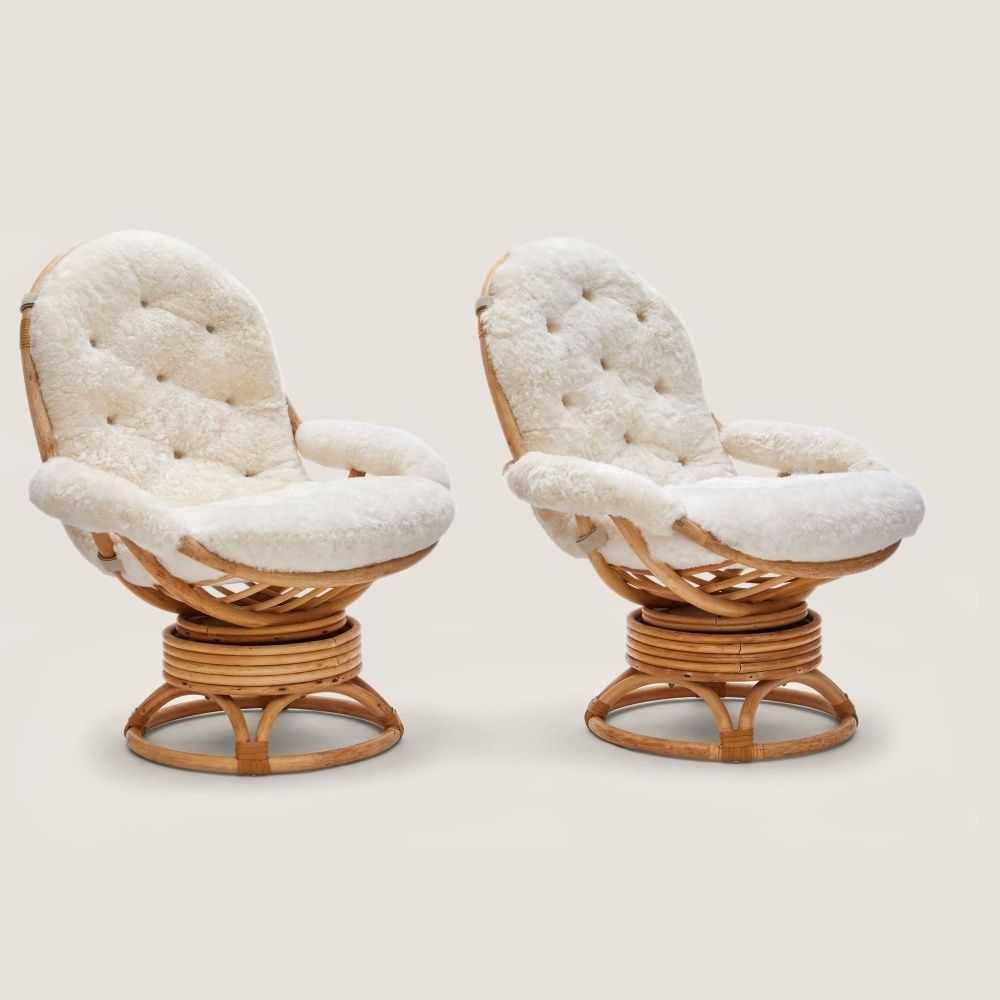 photo furniture Set Of 5 Bamboo And Rattan Armchairs From The 1950s