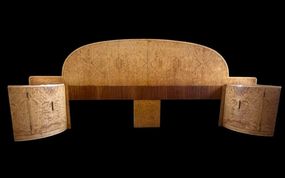 Art Deco Headboard (6ft) And Attached Bedside Cabinets photo 2750.0