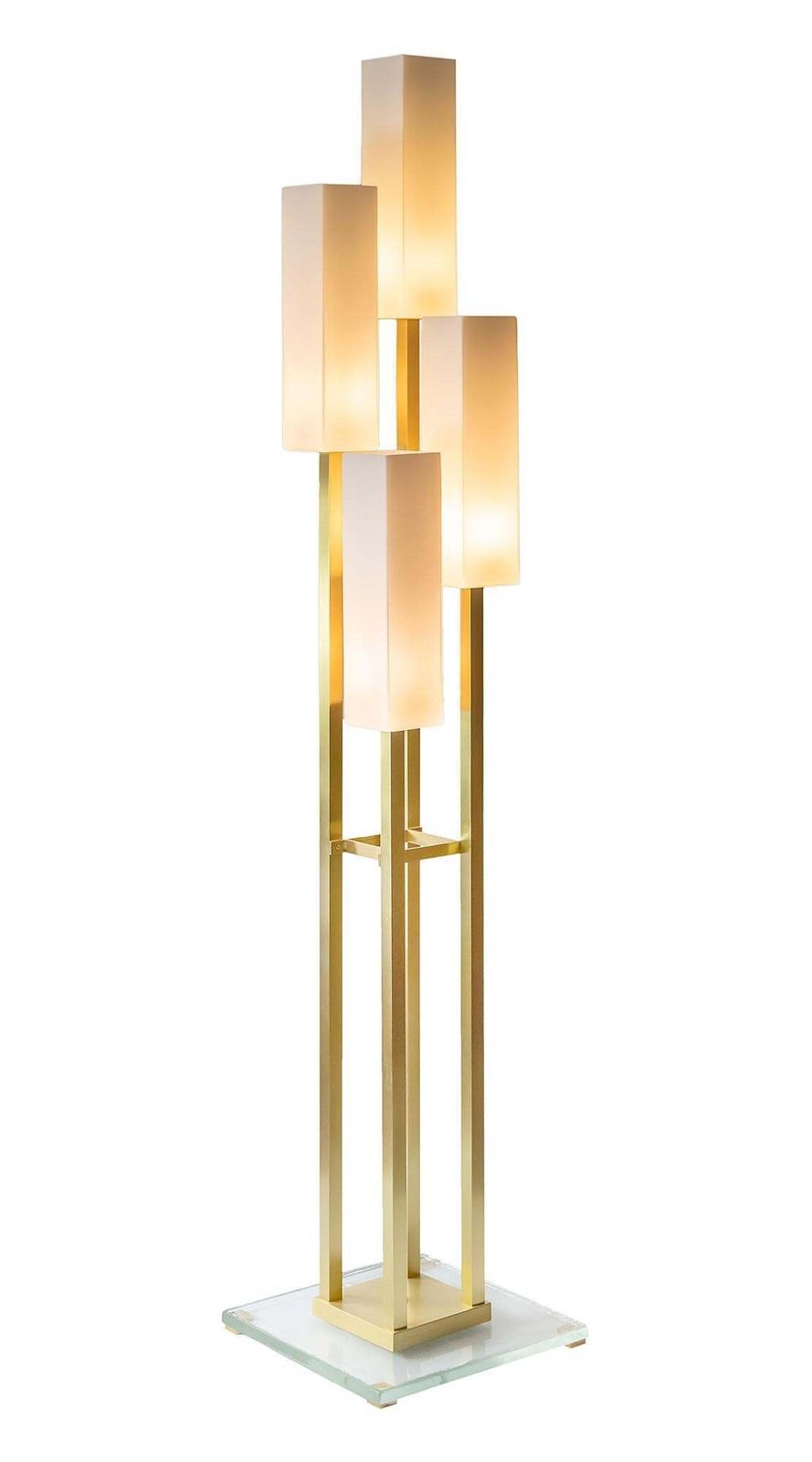 Italian Brass And Glass Floor Lamp photo for sale