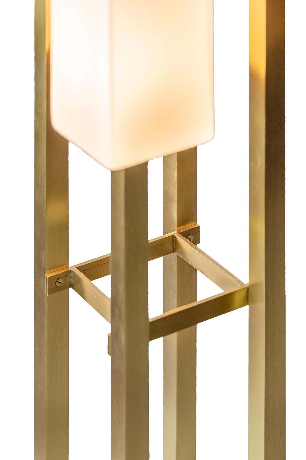 Italian Brass And Glass Floor Lamp photo 2380.0