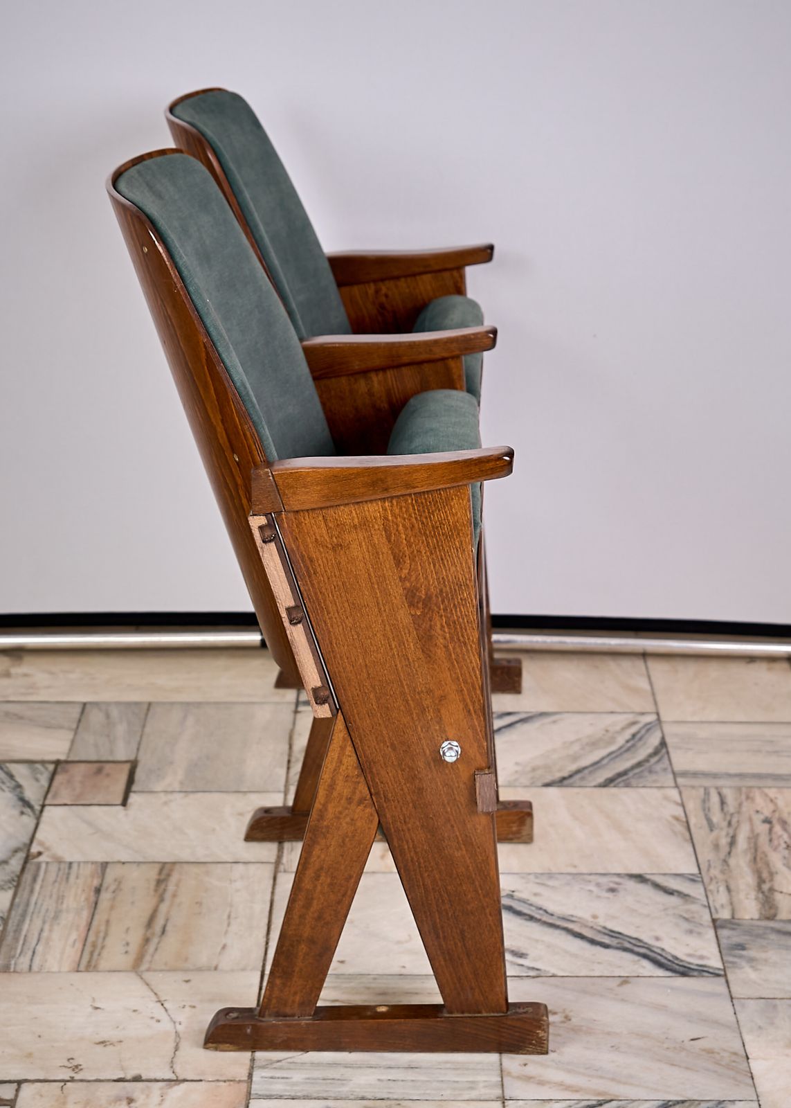 Folding 2 Seater Cinema Armchairs Czechoslovakia 1970s photo vintage