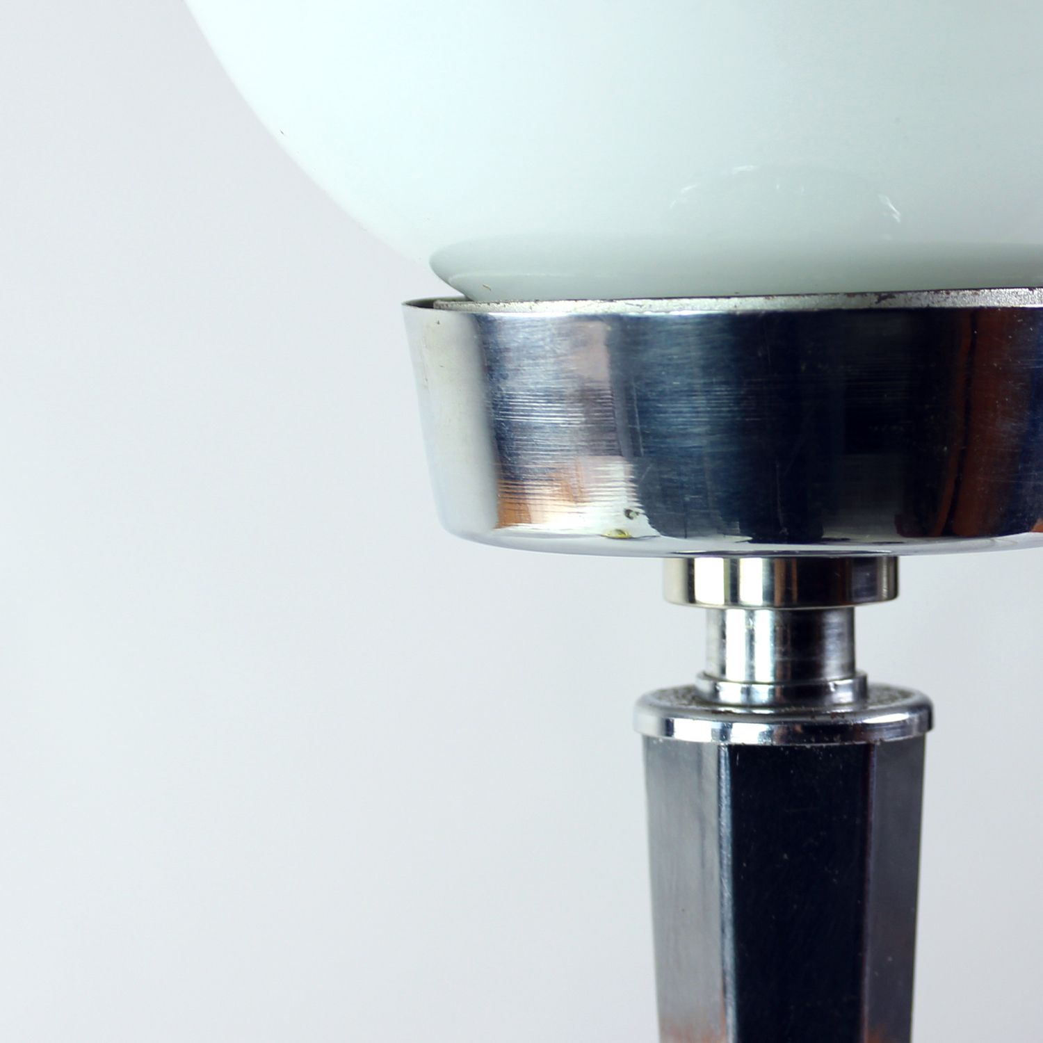 Art Deco Table Lamp In Chrome And Glass, Czechoslovakia 1940s photo for sale