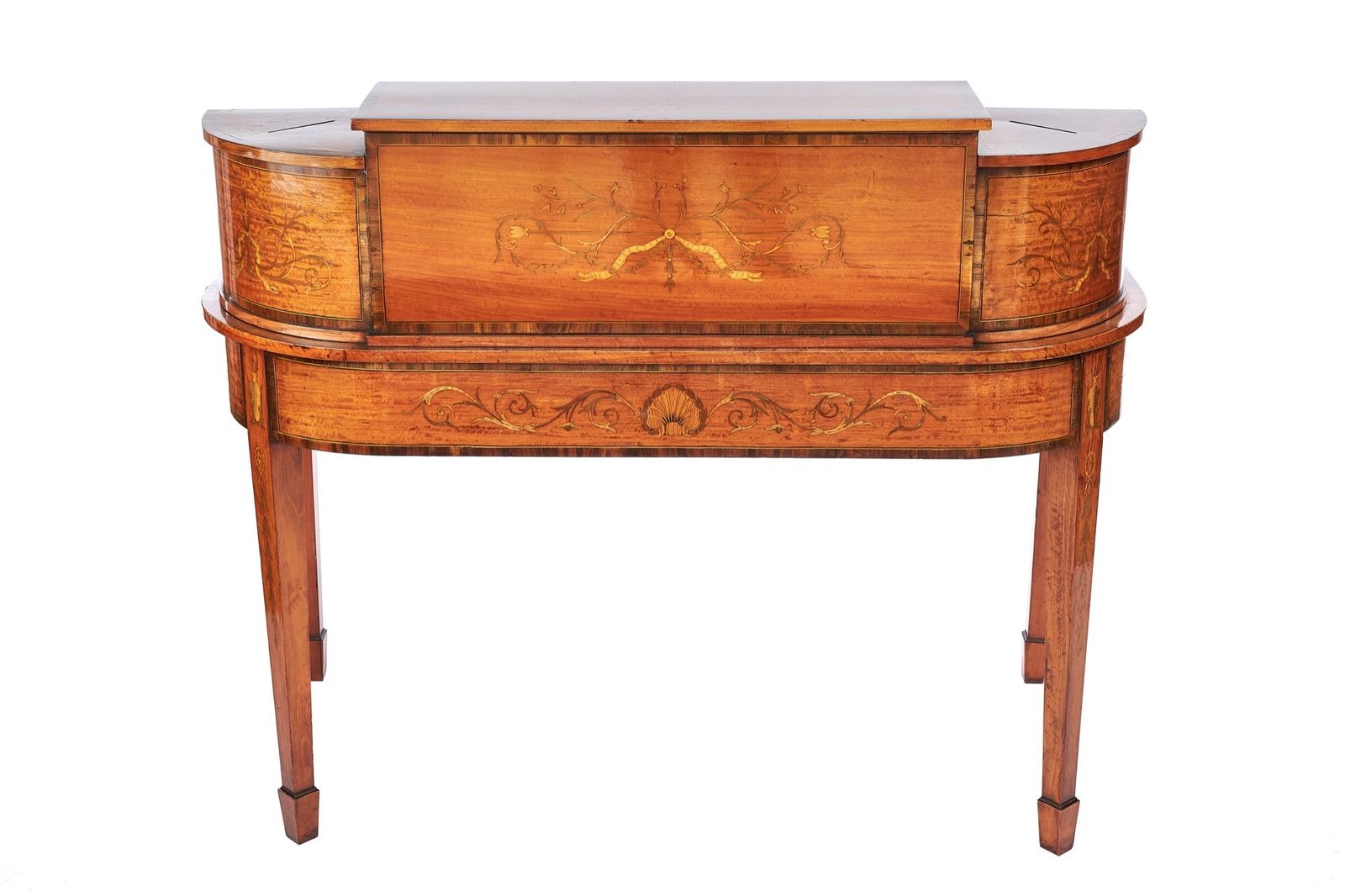 Sheraton Revival Satinwood  Carlton House Desk photo Furniture