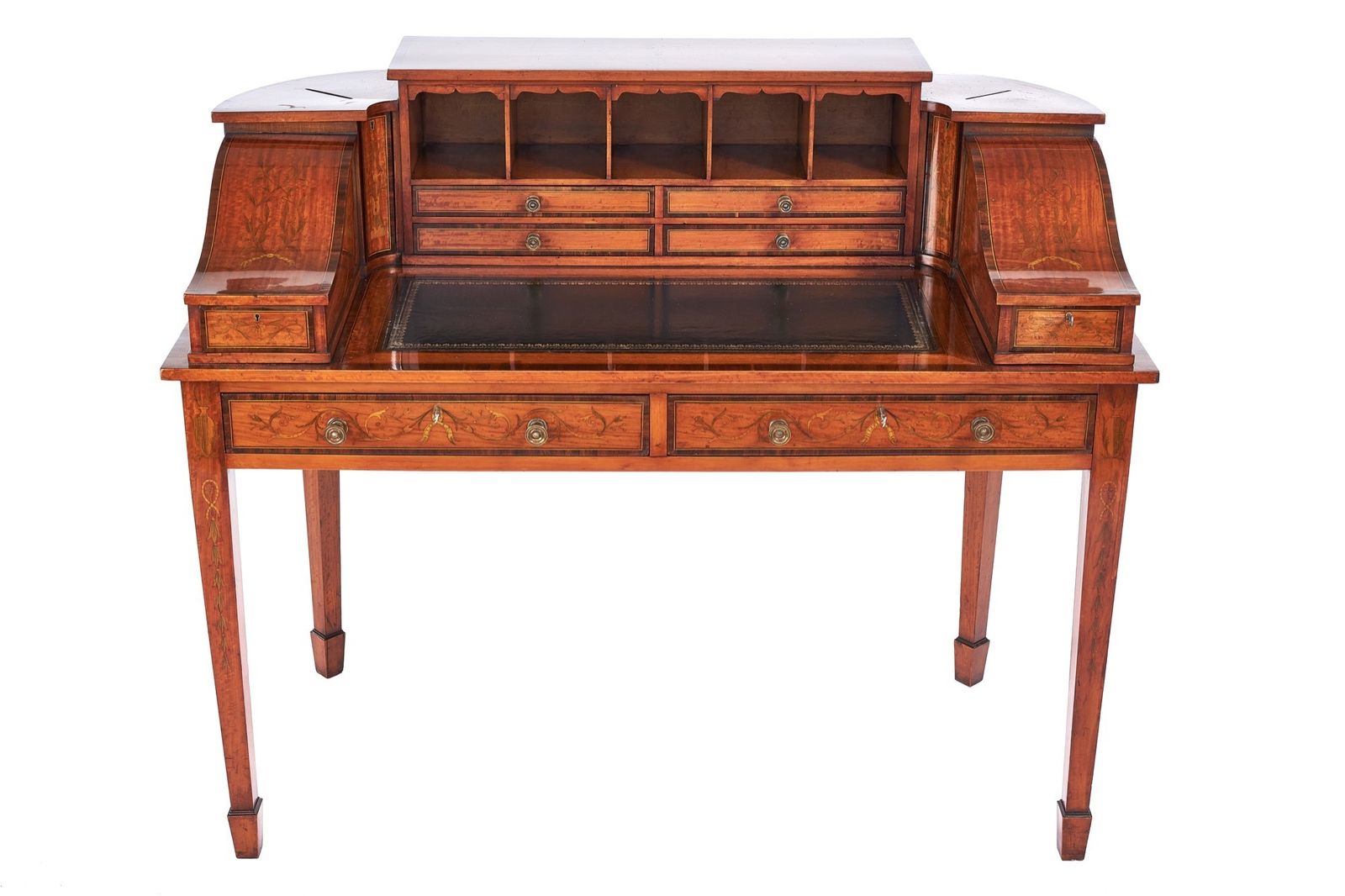 Sheraton Revival Satinwood  Carlton House Desk