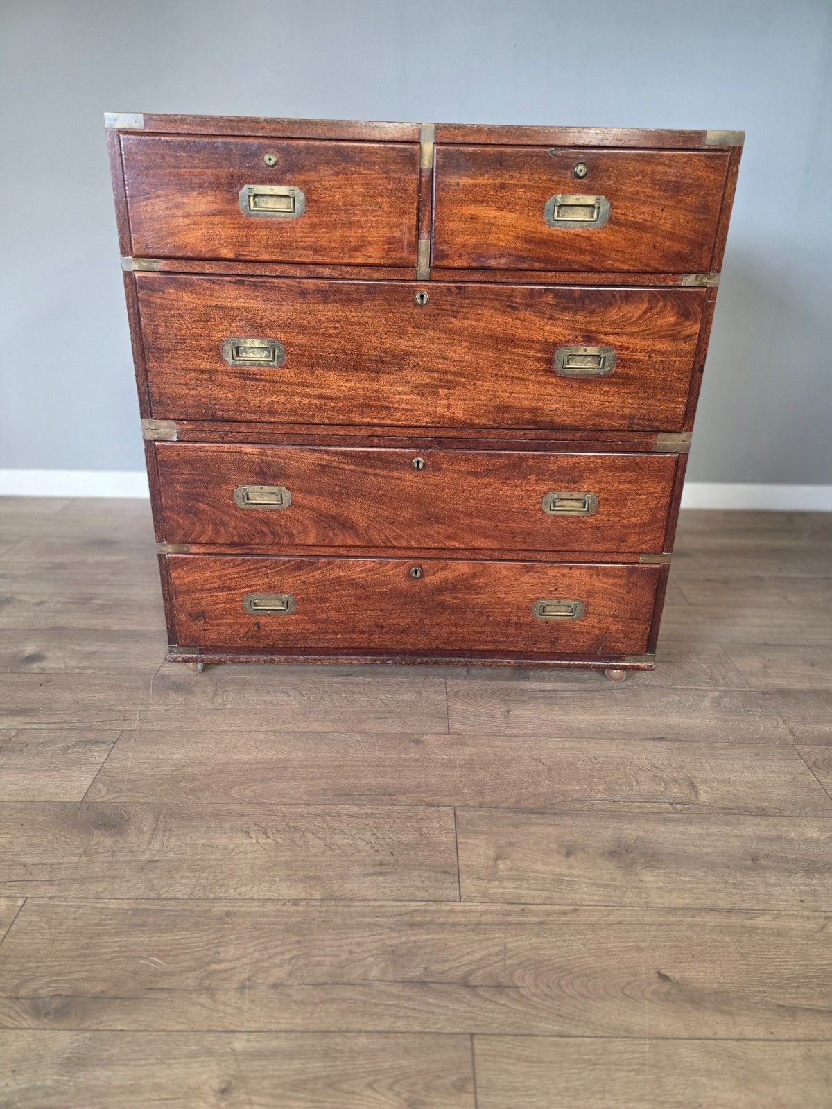 Antique Regency Teak Campaign 1830s Chest photo furniture