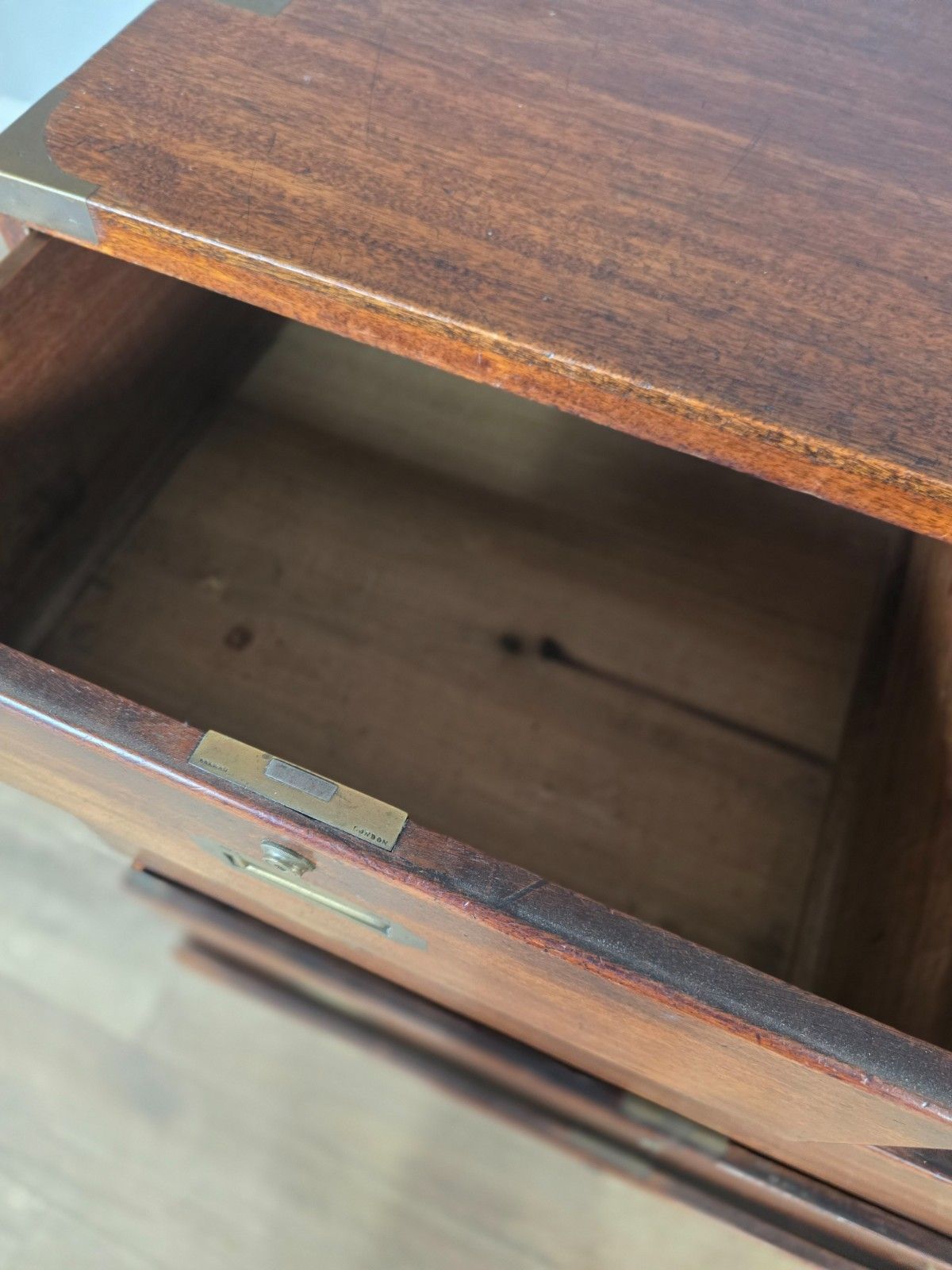 Antique Regency Teak Campaign 1830s Chest photo buy