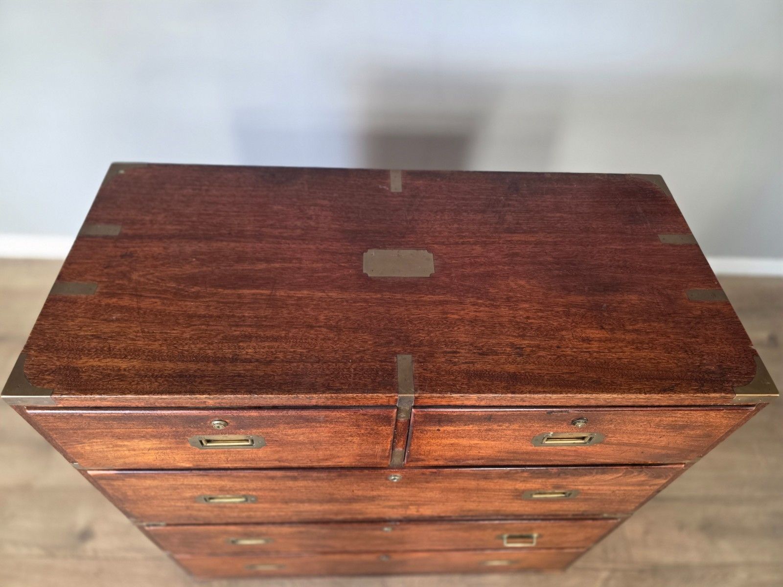 photo for sale Antique Regency Teak Campaign 1830s Chest