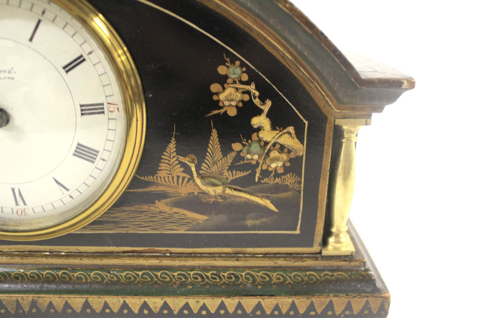 Chinoiserie Decorated Mantel Clock Circa 1920s photo for sale