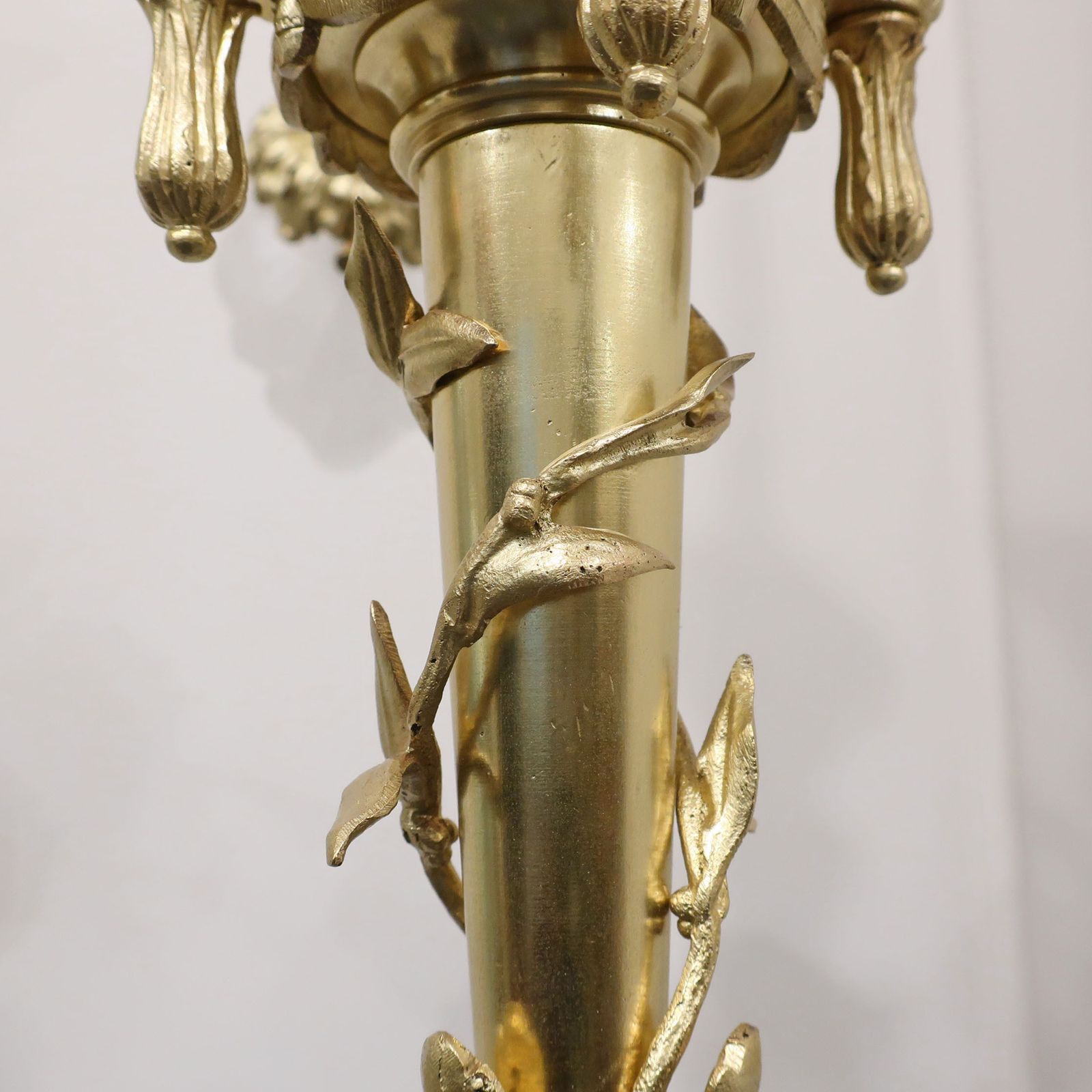 Lighting French Neoclassical Style Gilt Bronze Lyre Chandelier photo