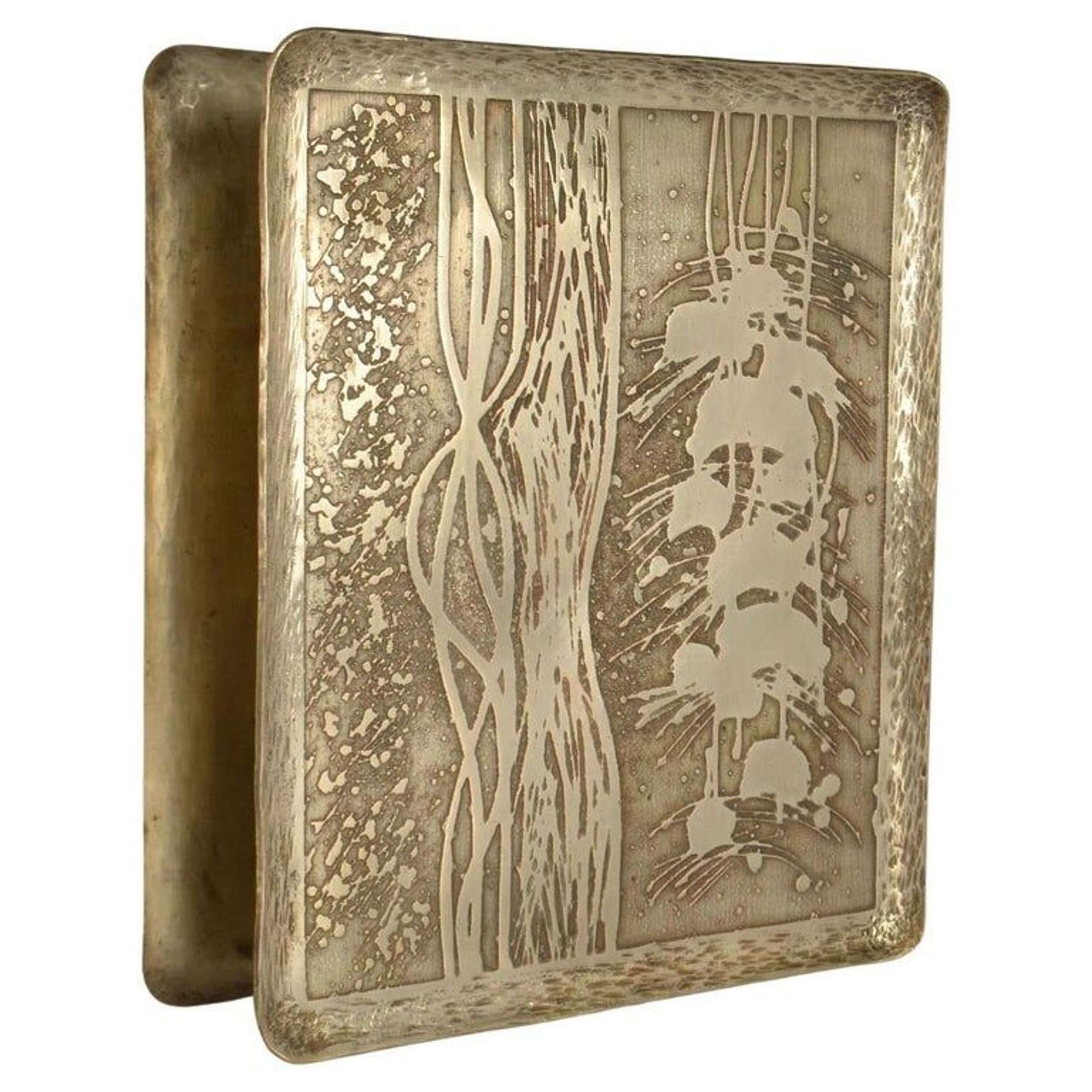 Large Double Door Handles With Etched Silver Plated Texture