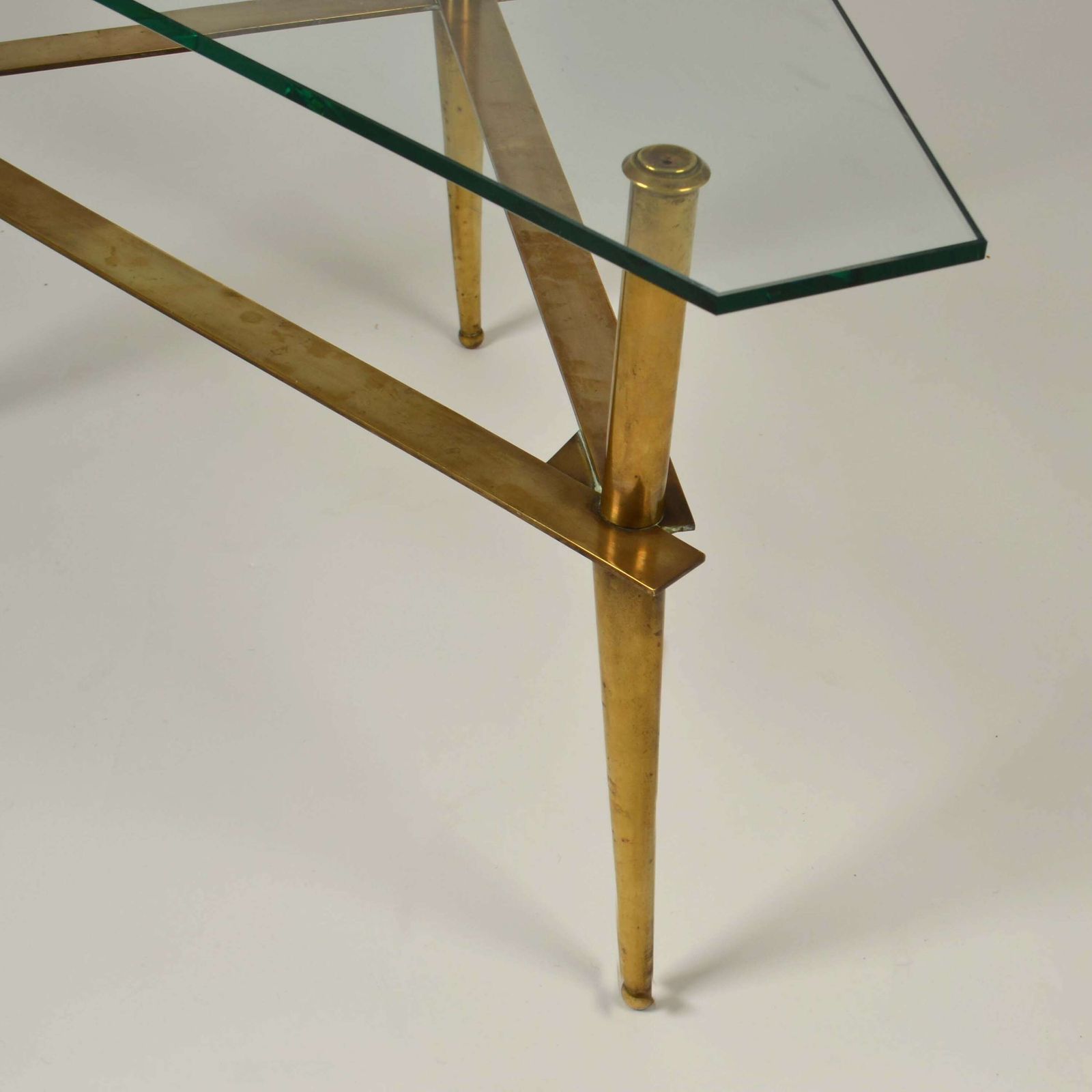 Tripod Italian Brass And Glass 1950s Coffee Table photo furniture