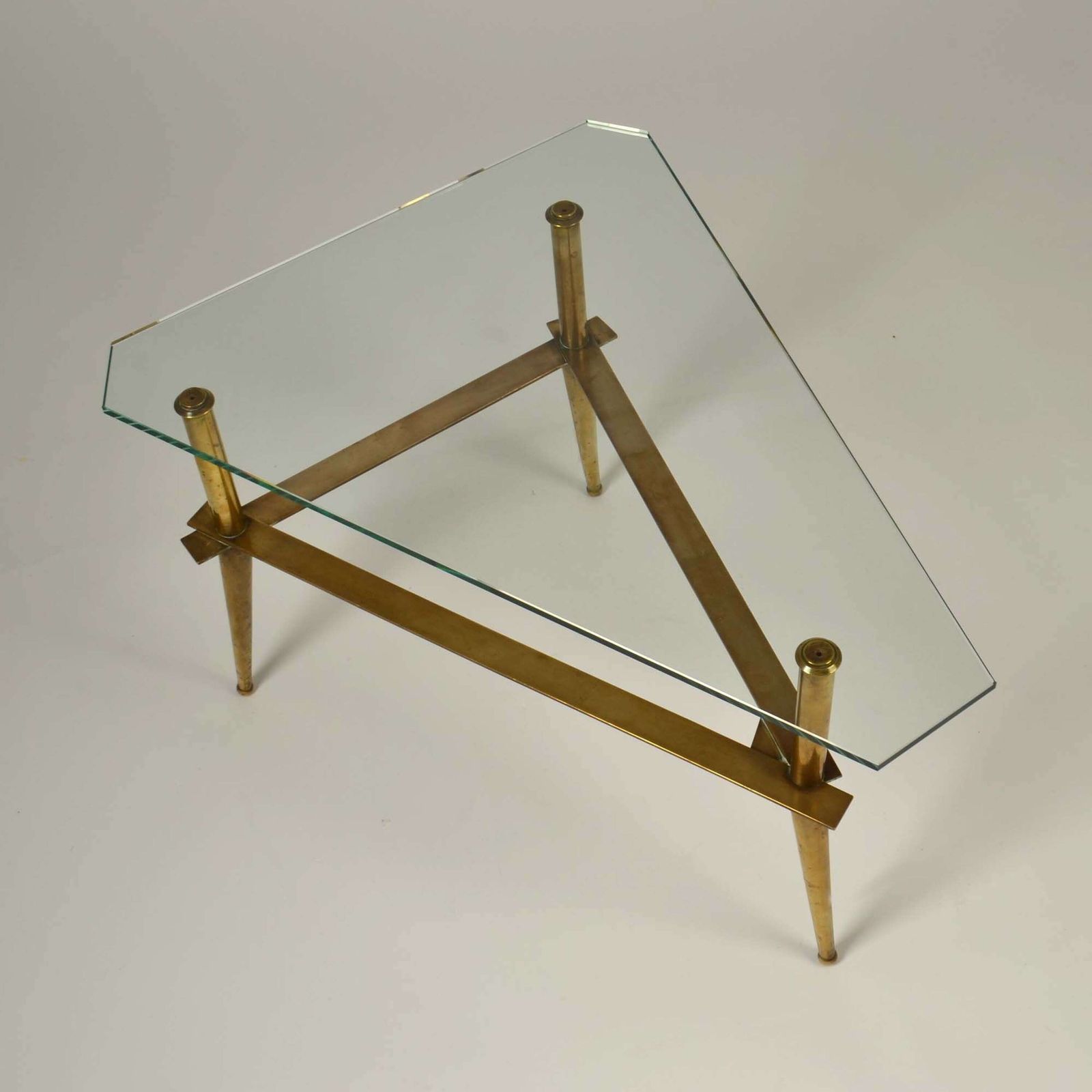Tripod Italian Brass And Glass 1950s Coffee Table photo 1500.0