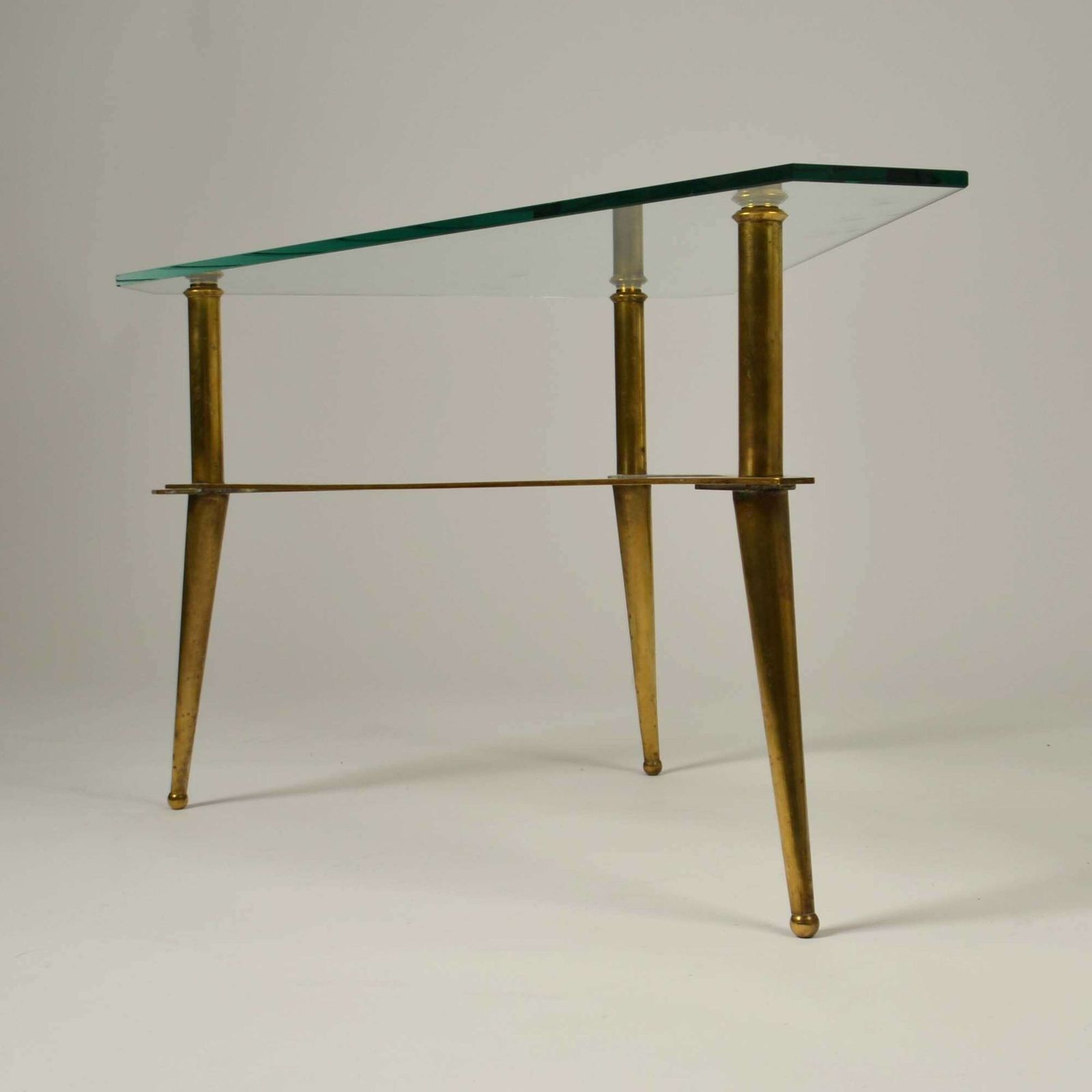 Tripod Italian Brass And Glass 1950s Coffee Table photo buy