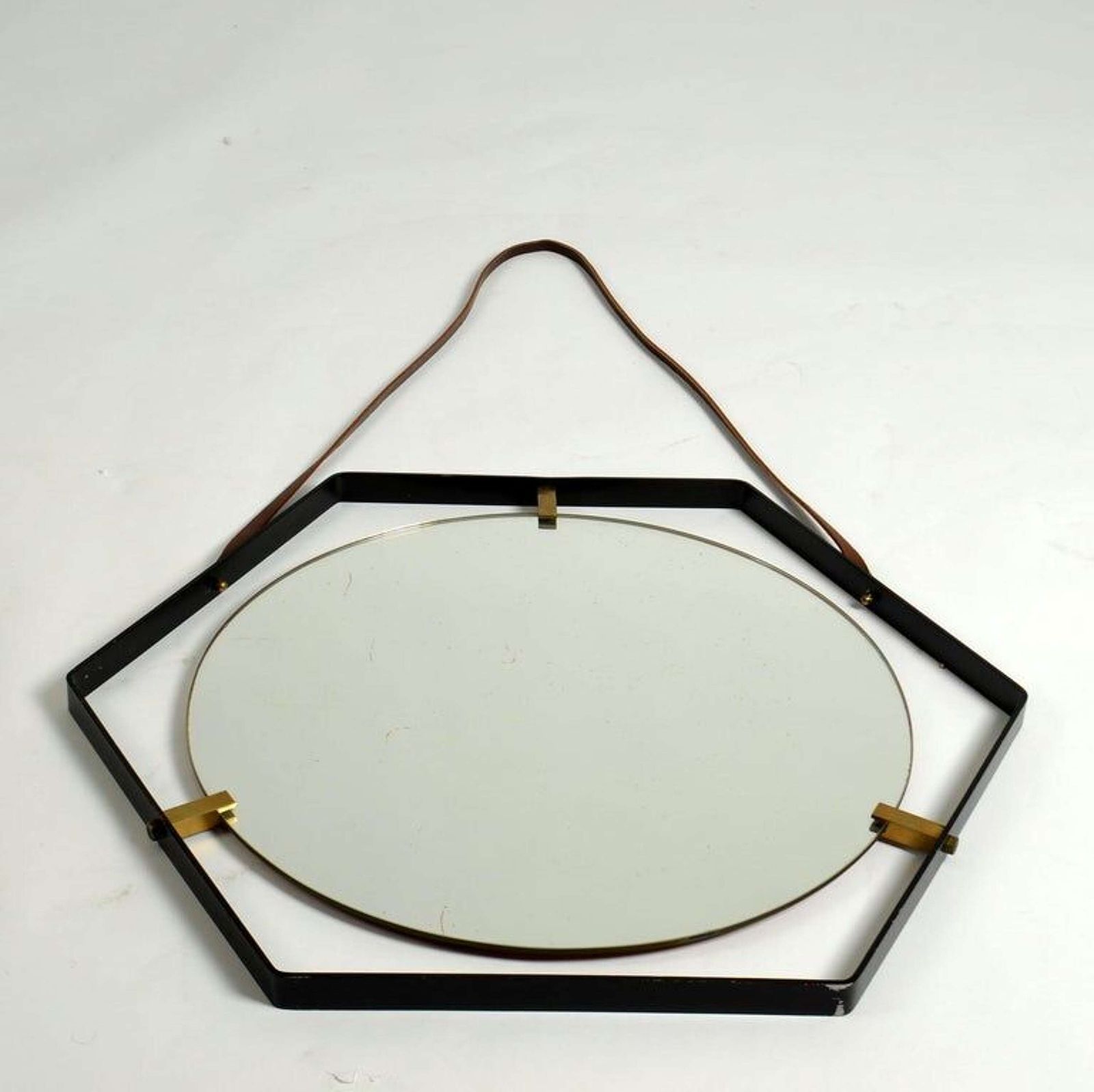 Hexagonal Mirror Santambrogio & De Berti 1960s Italy photo buy