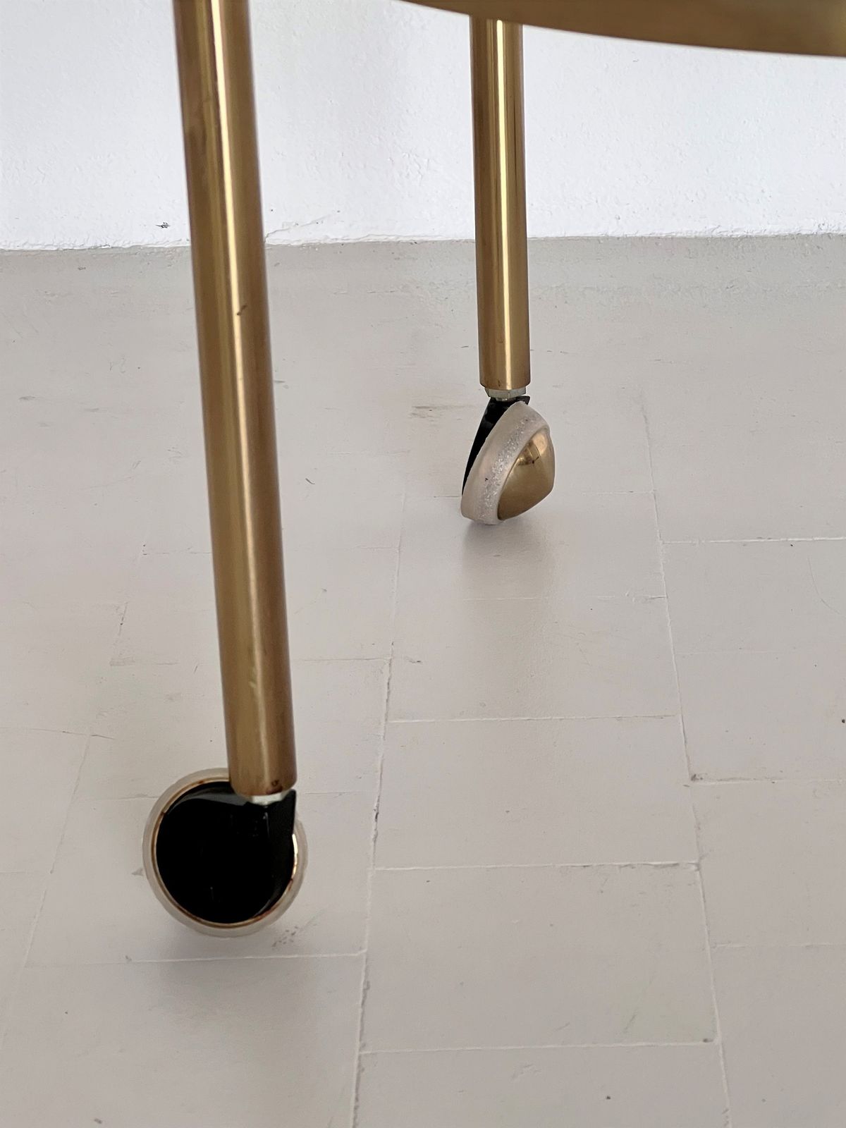 Midcentury Brass And Glass Trolley Or Bar Cart By Vereinigte Werkstätten, 1970s photo Furniture