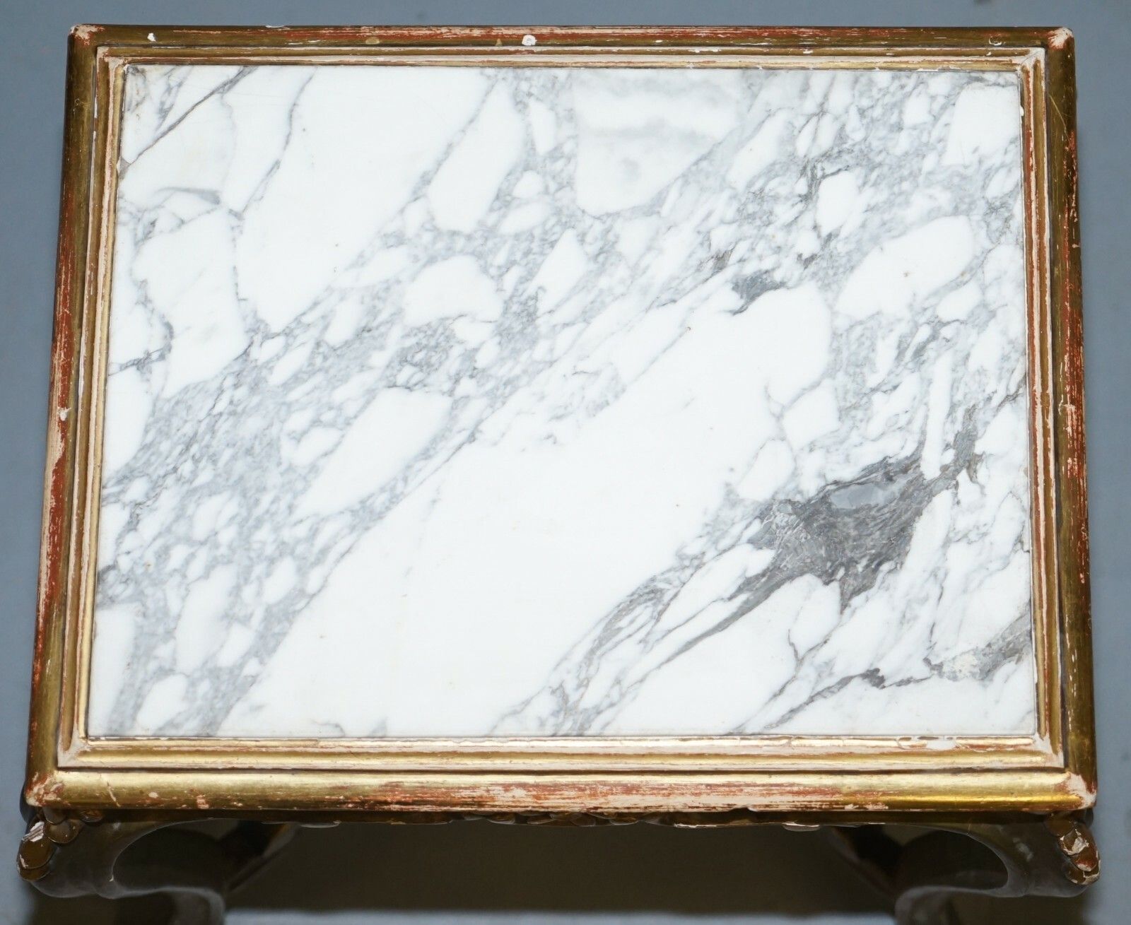 Pair Of French Circa 1860 Napoleon III Gold Giltwood Marble Topped Side Tables photo Furniture