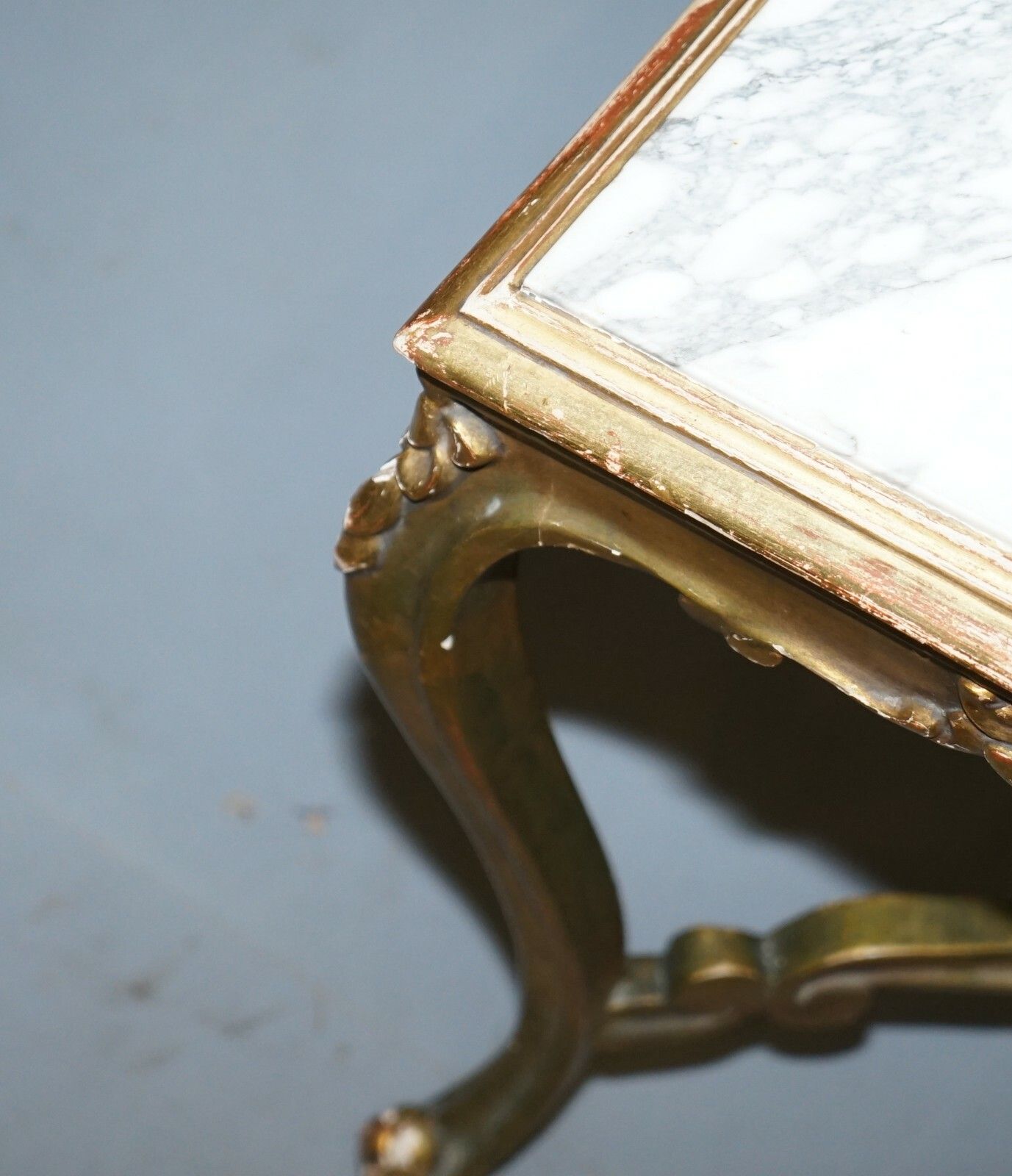 Pair Of French Circa 1860 Napoleon III Gold Giltwood Marble Topped Side Tables photo 1500.0