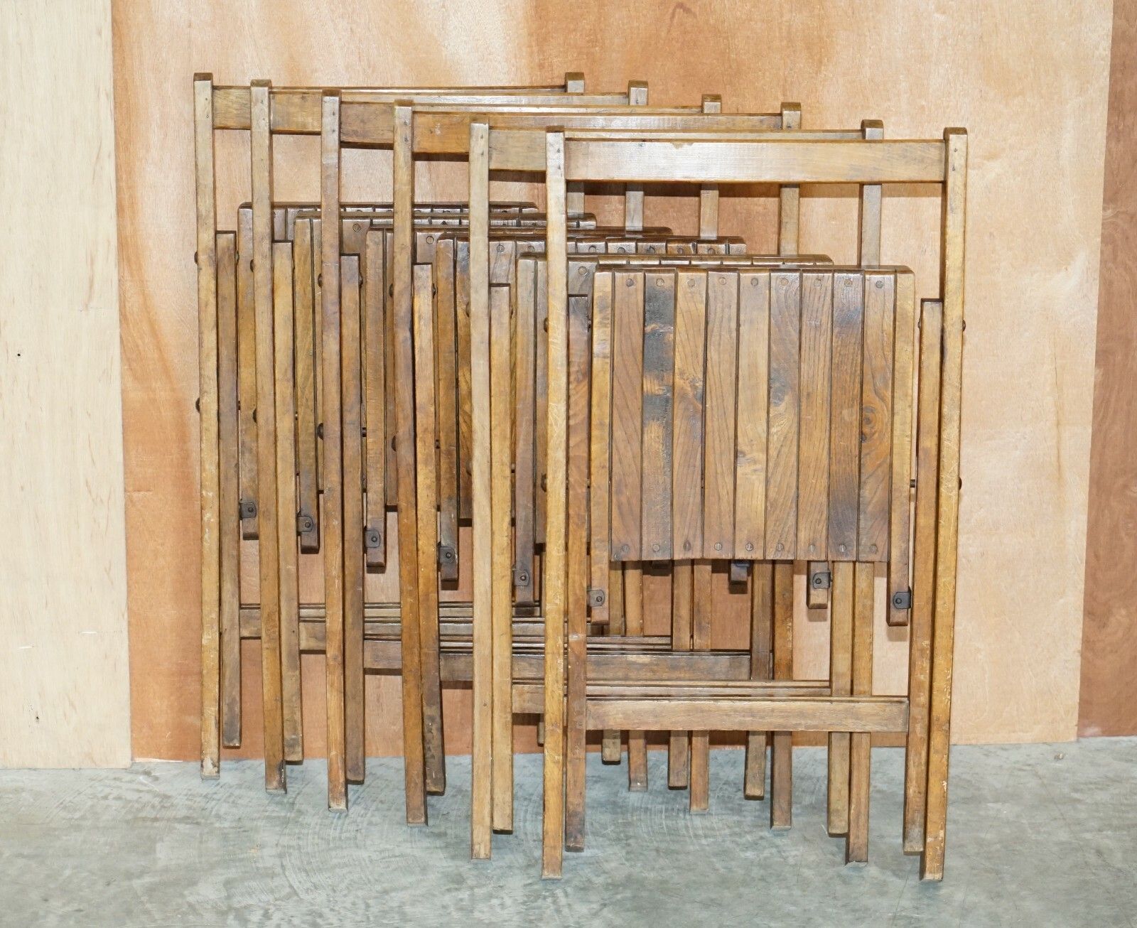 Suite Of Six English Oak Circa 1900 1920 Folding Steamer Chairs Stunning Patina photo furniture