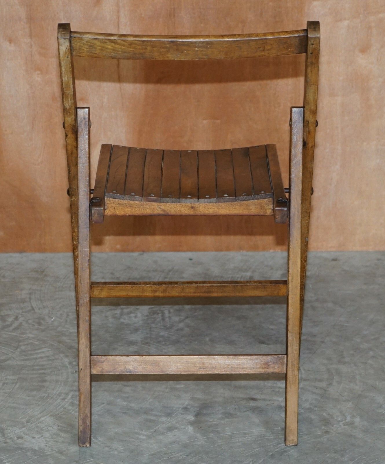 photo for sale Suite Of Six English Oak Circa 1900 1920 Folding Steamer Chairs Stunning Patina