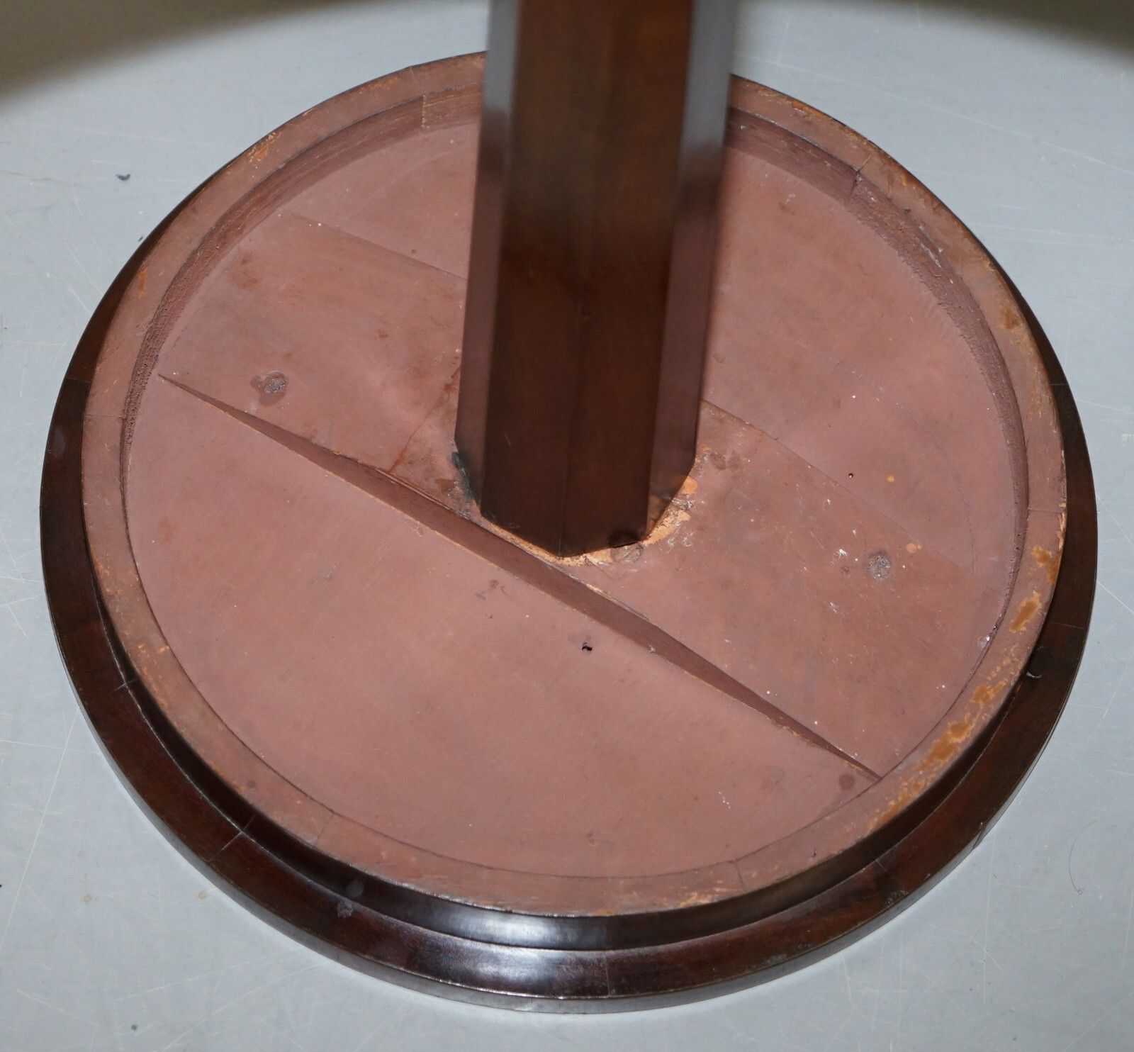 Furniture Rare Victorian Mahogany Occasional Table, Geometric Parquetry Inlaid Wood Top photo