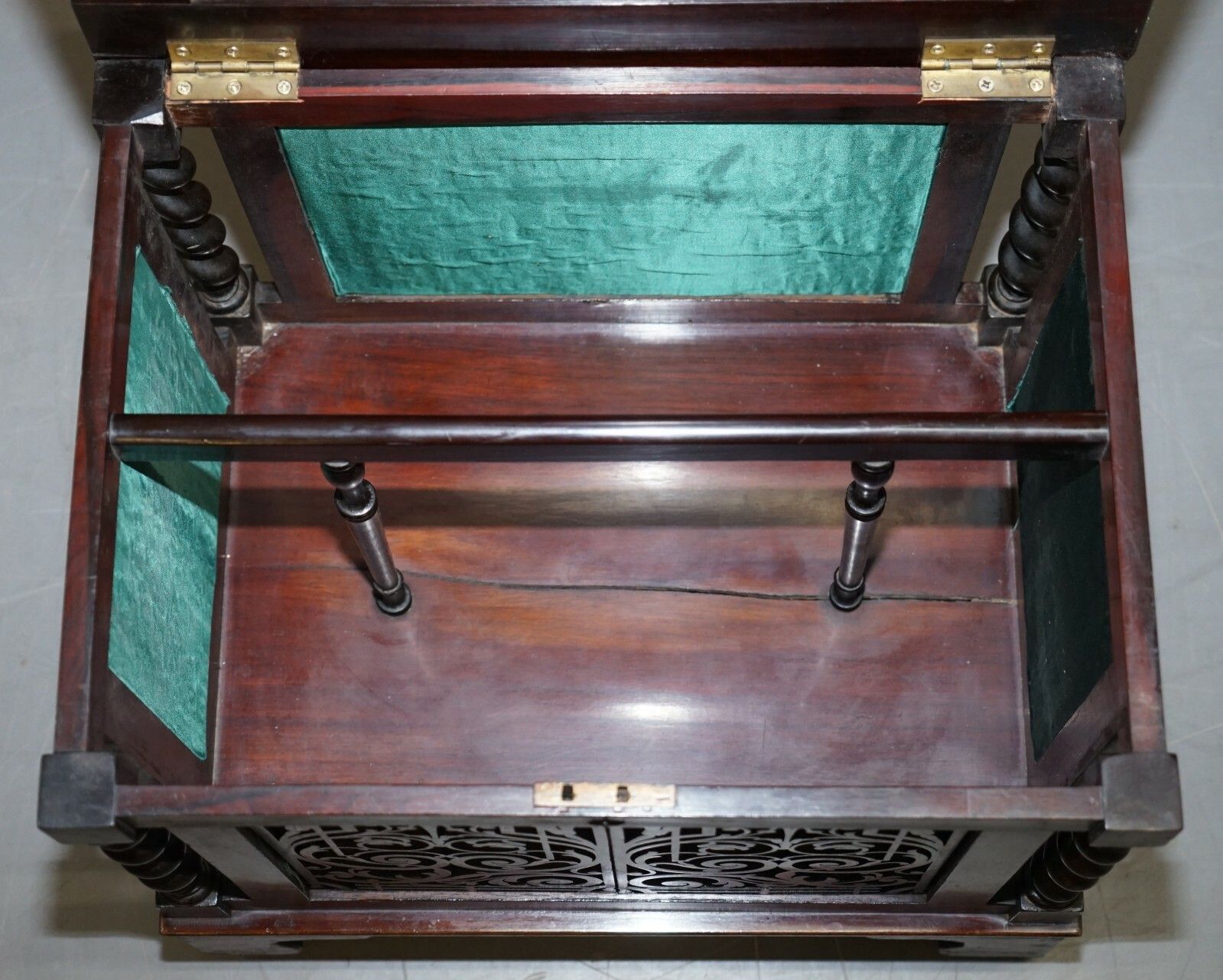 Furniture Sublime Antique Victorian Rosewood Heavily Carved Piano Stool Porcelain Castors photo
