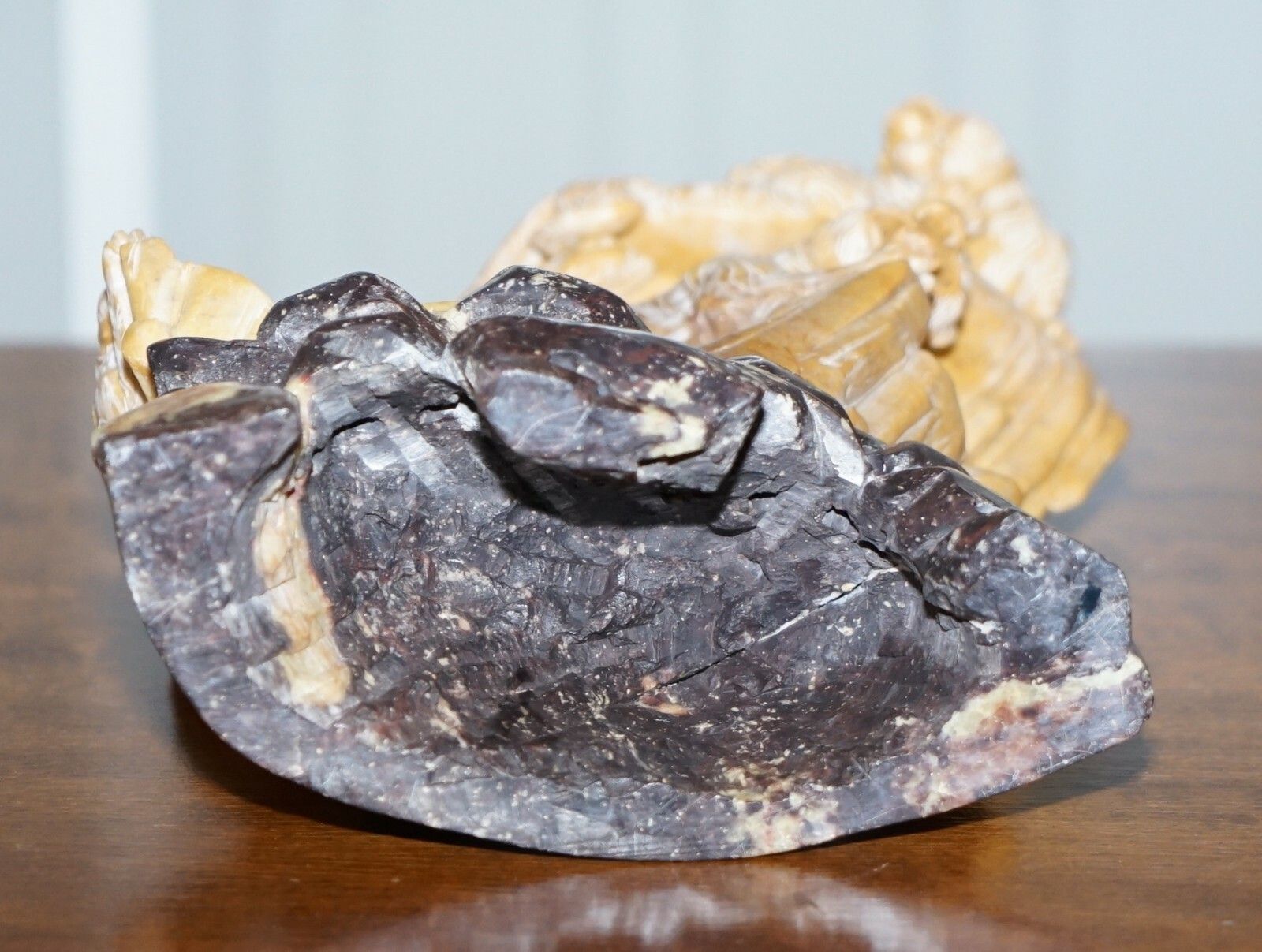 1500.0 Rare Large Chinese Export Circa 1900 Shoushan Stone Sculpture Of Mountain Lions photo