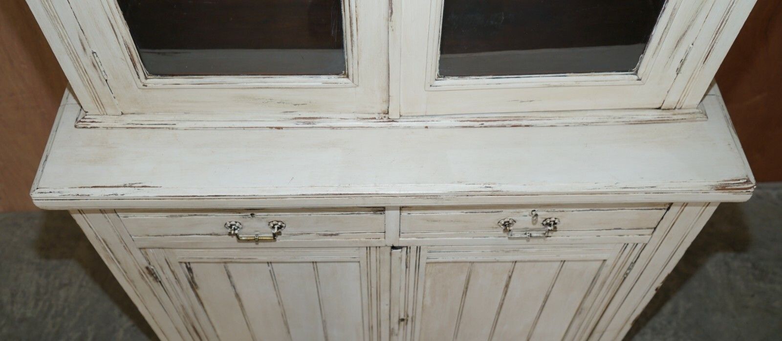 photo furniture Lovely Antique Victorian Mahogany Hand Painted Cupboard Or Library Bookcase