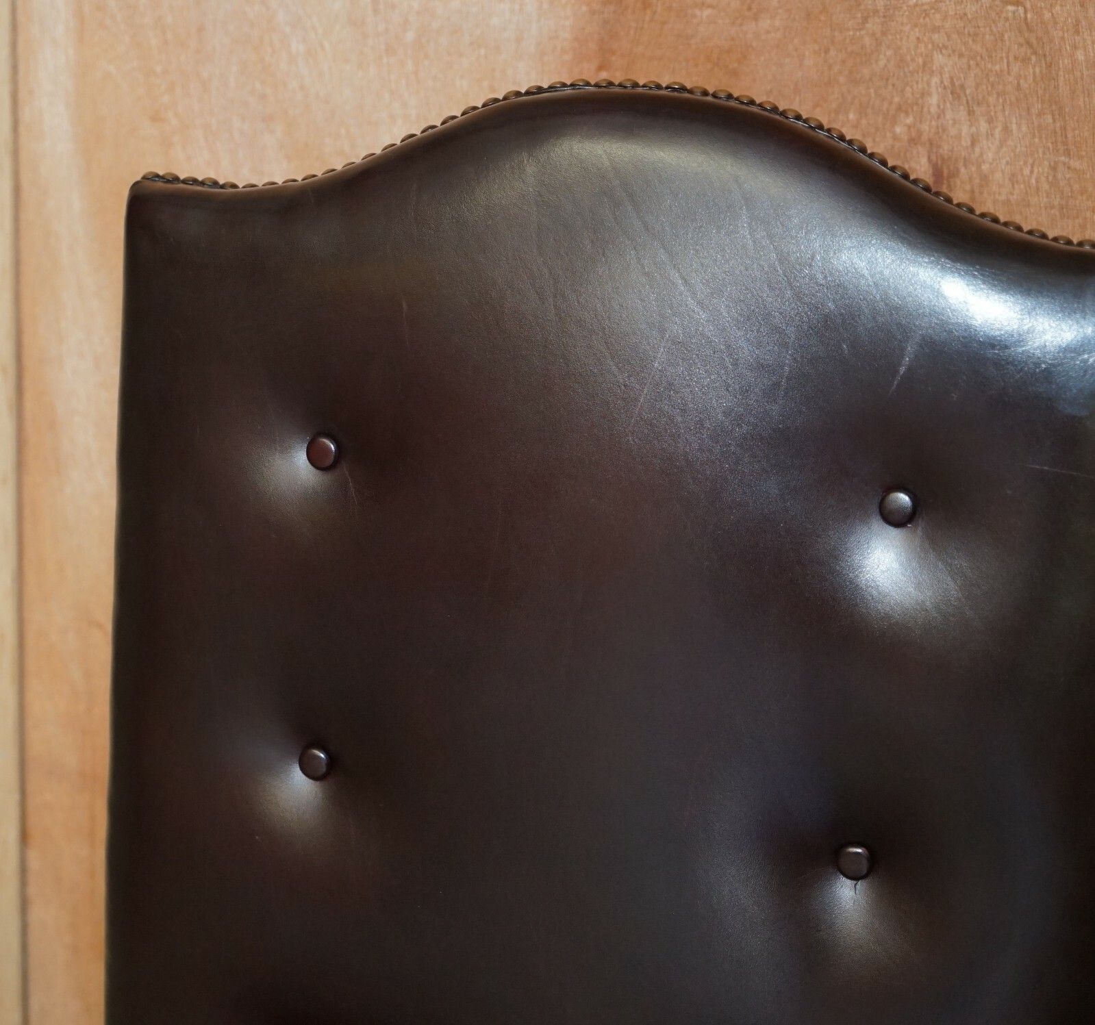 Rrp £4,170 George Smith Buttoned Side Occasional Office Desk Chair Brown Leather photo 1500.0