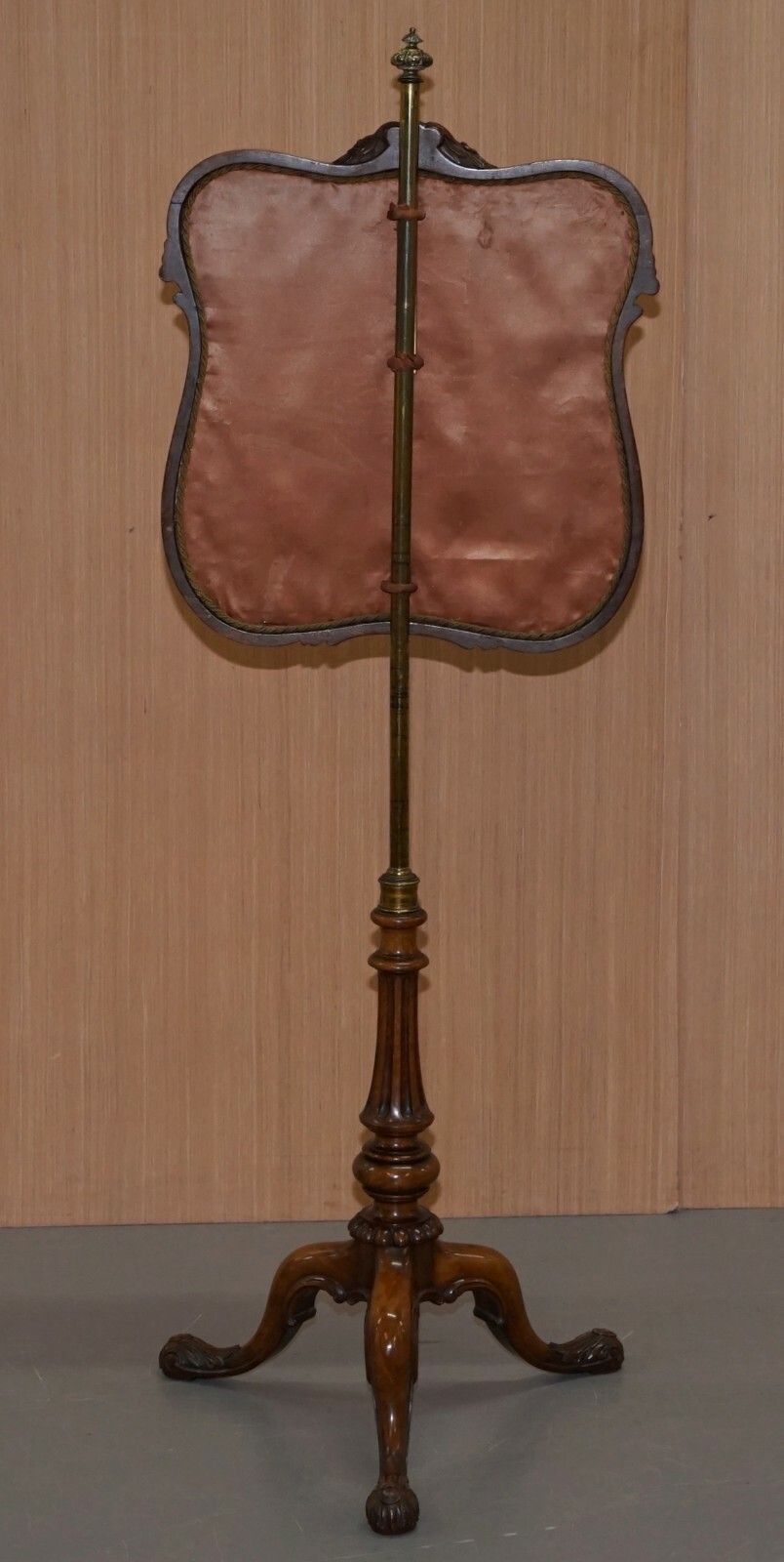 photo for sale Circa 1850 Stamped Gillows Of Lancaster Walnut Height Adjustable Pole Screen