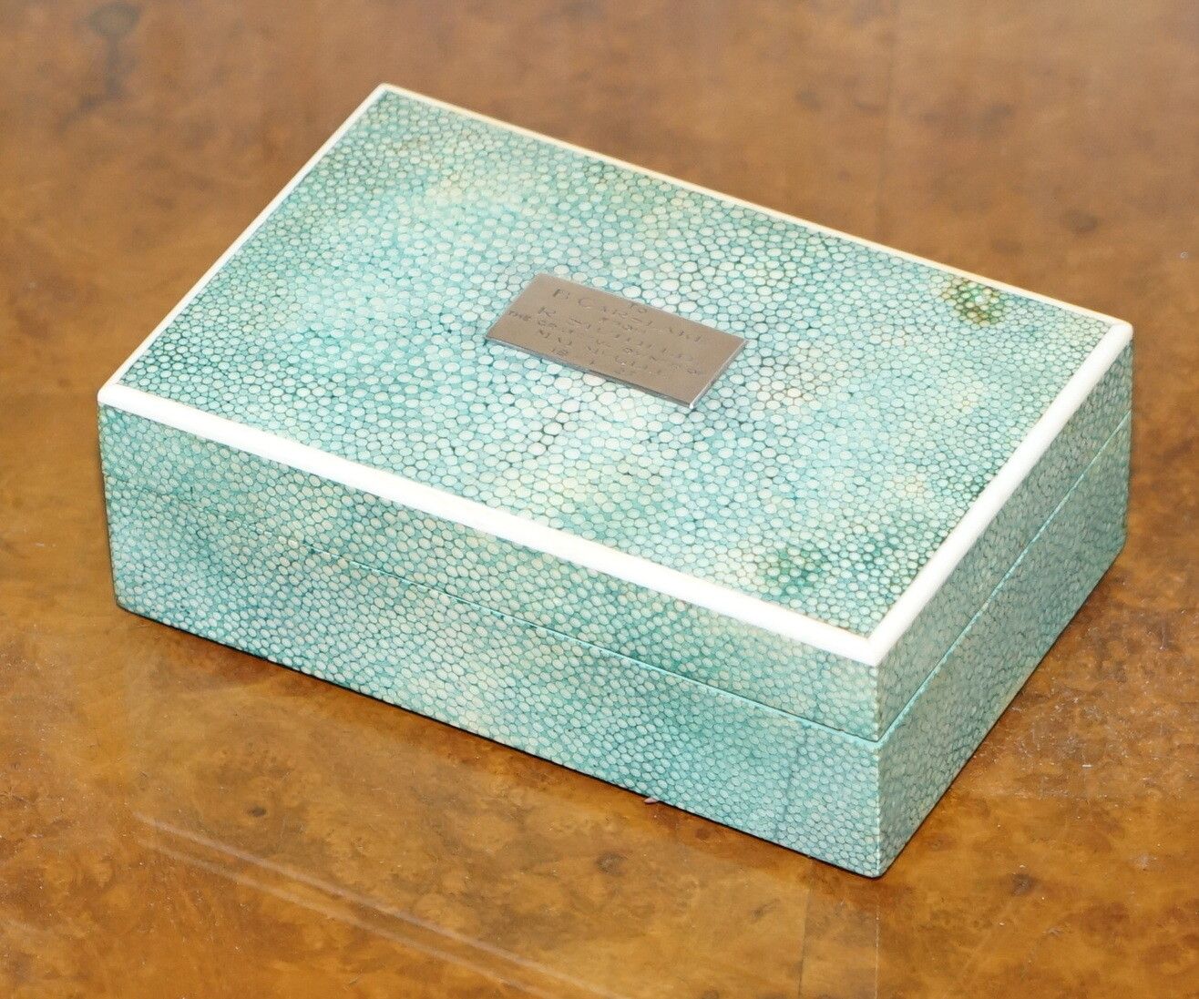 1927 Shargreen Cigarette Box Given To Jockey Bernard Brownie Carslake Shark Skin photo Home Decor