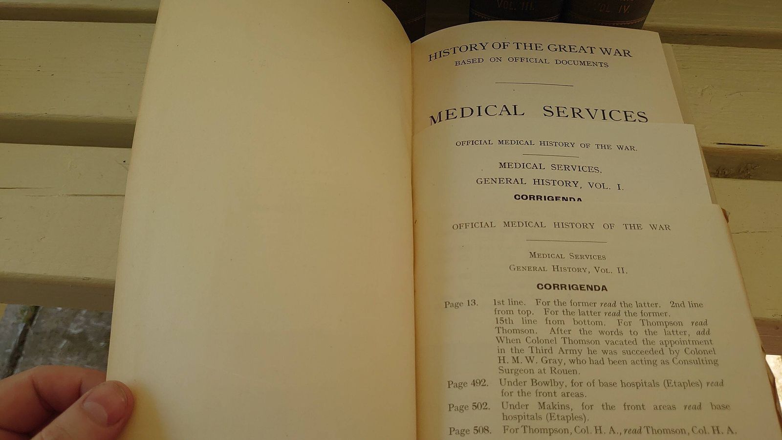 Official History Of The War   Medical Services   4 Volumes   Acceptable To Good Condition   1921 4 Hm Stationery Office Edition   Rare photo vinterior
