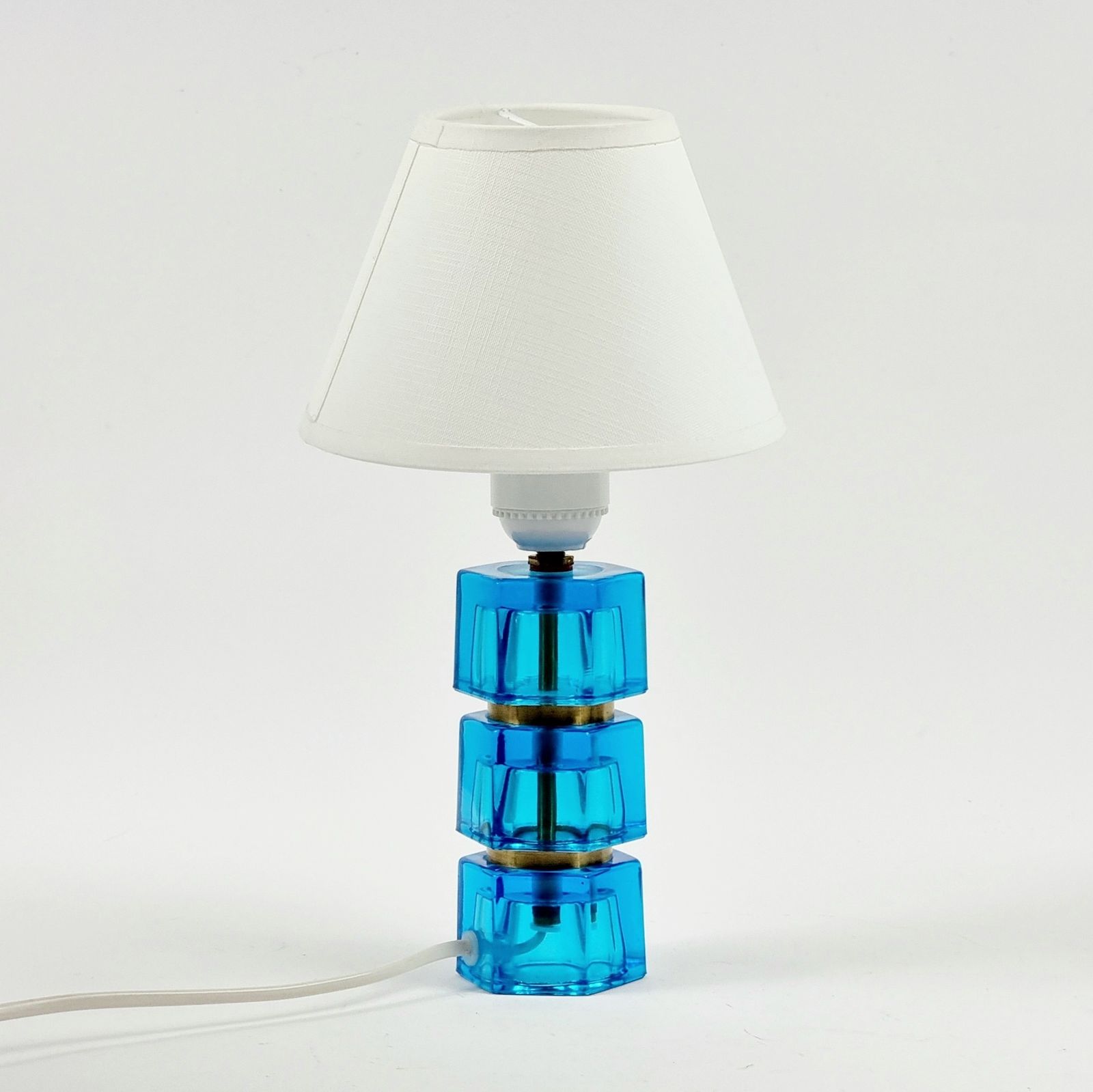 Mid Century Scandinavian Glass & Brass Table Lamp By Carl Fagerlund For Orrefors, Sweden, 1960s photo furniture