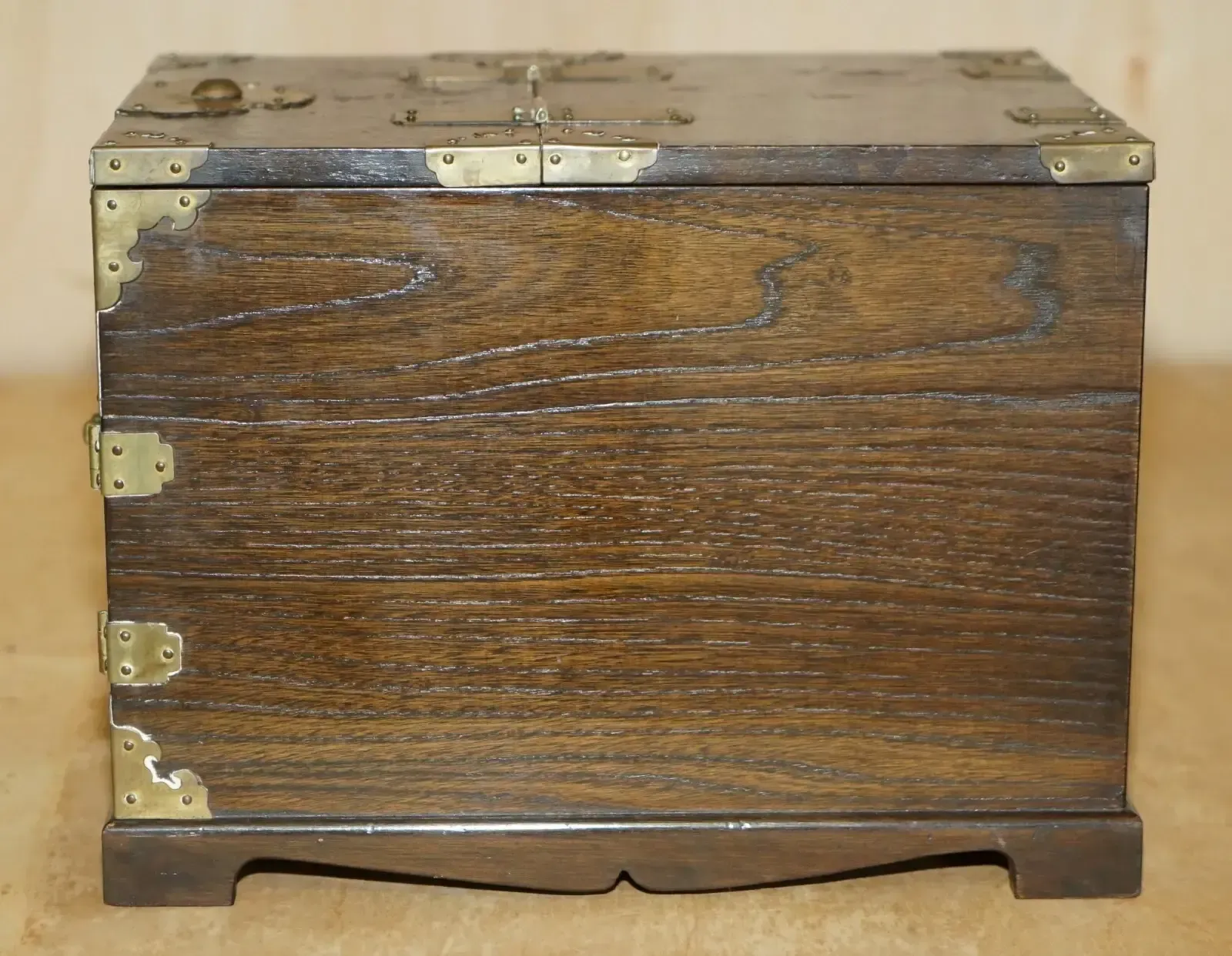 Pair Of Antique Chinese Table Top Vanity Jewellery Box Cabinets Folding Mirrors photo vinterior