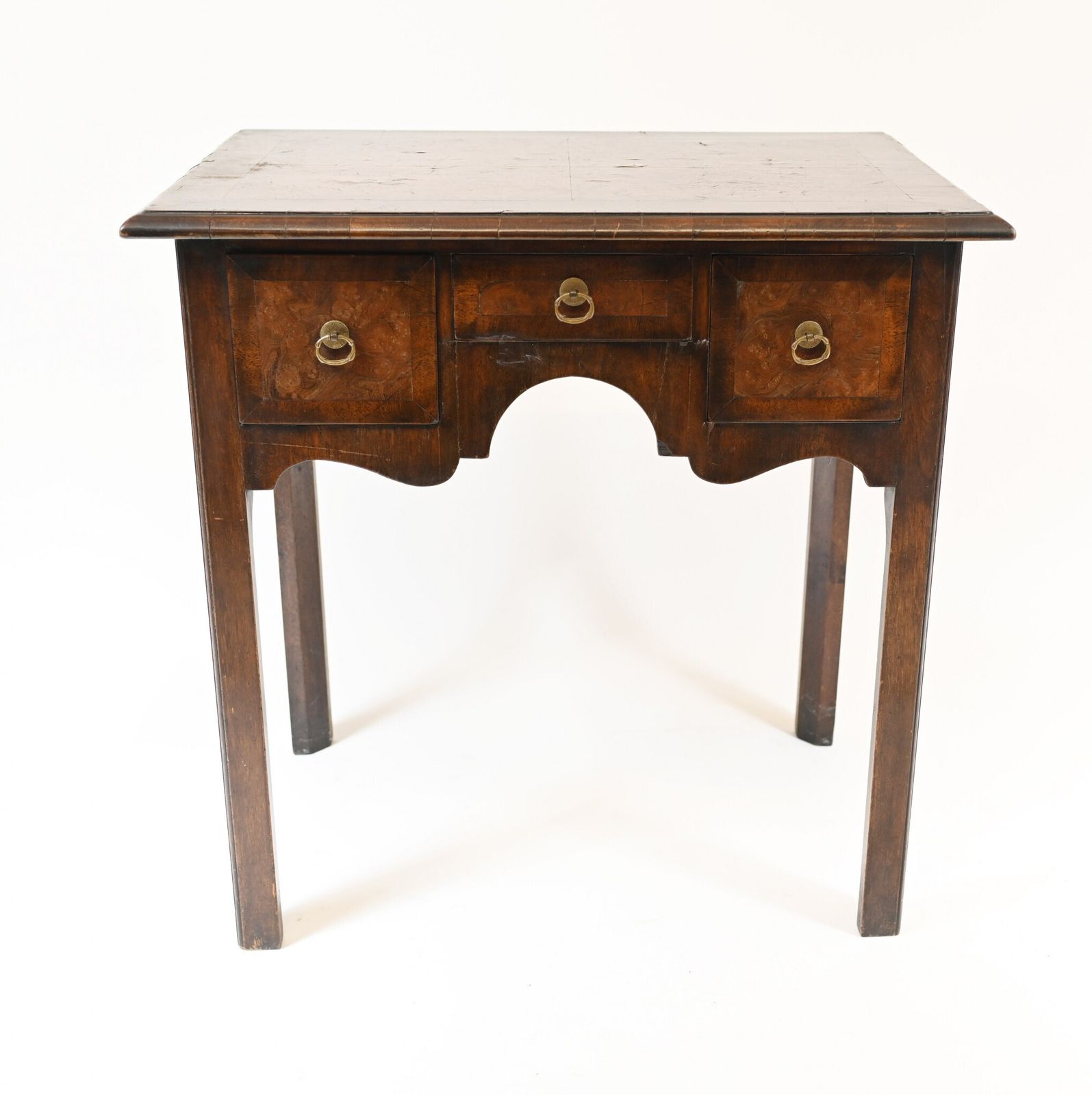 Queen Anne Low Boy Elm Wood Table 1820 photo for sale