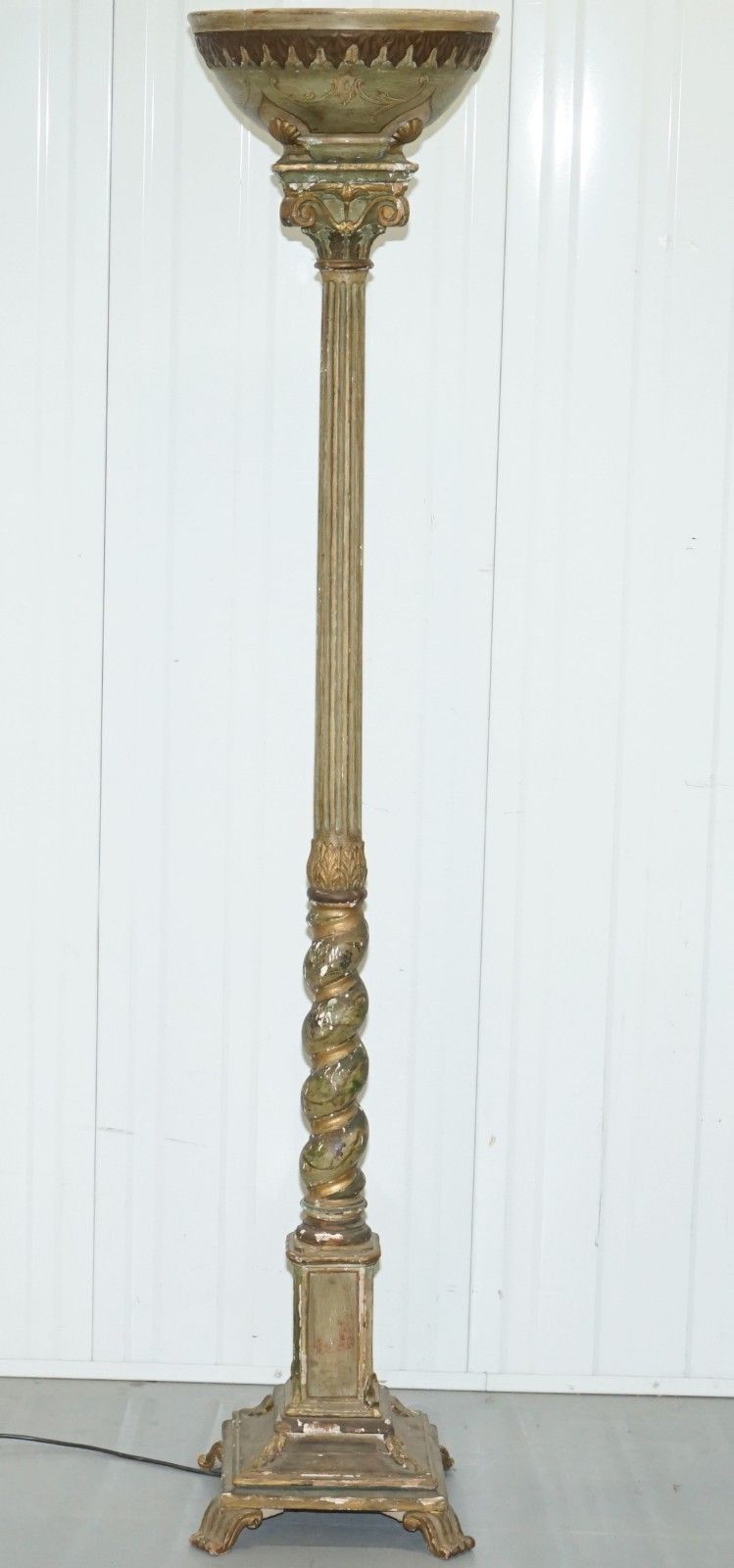 Rare Victorian Hand Painted Italian Venetian Uplighter Floor Standing Lamp photo furniture