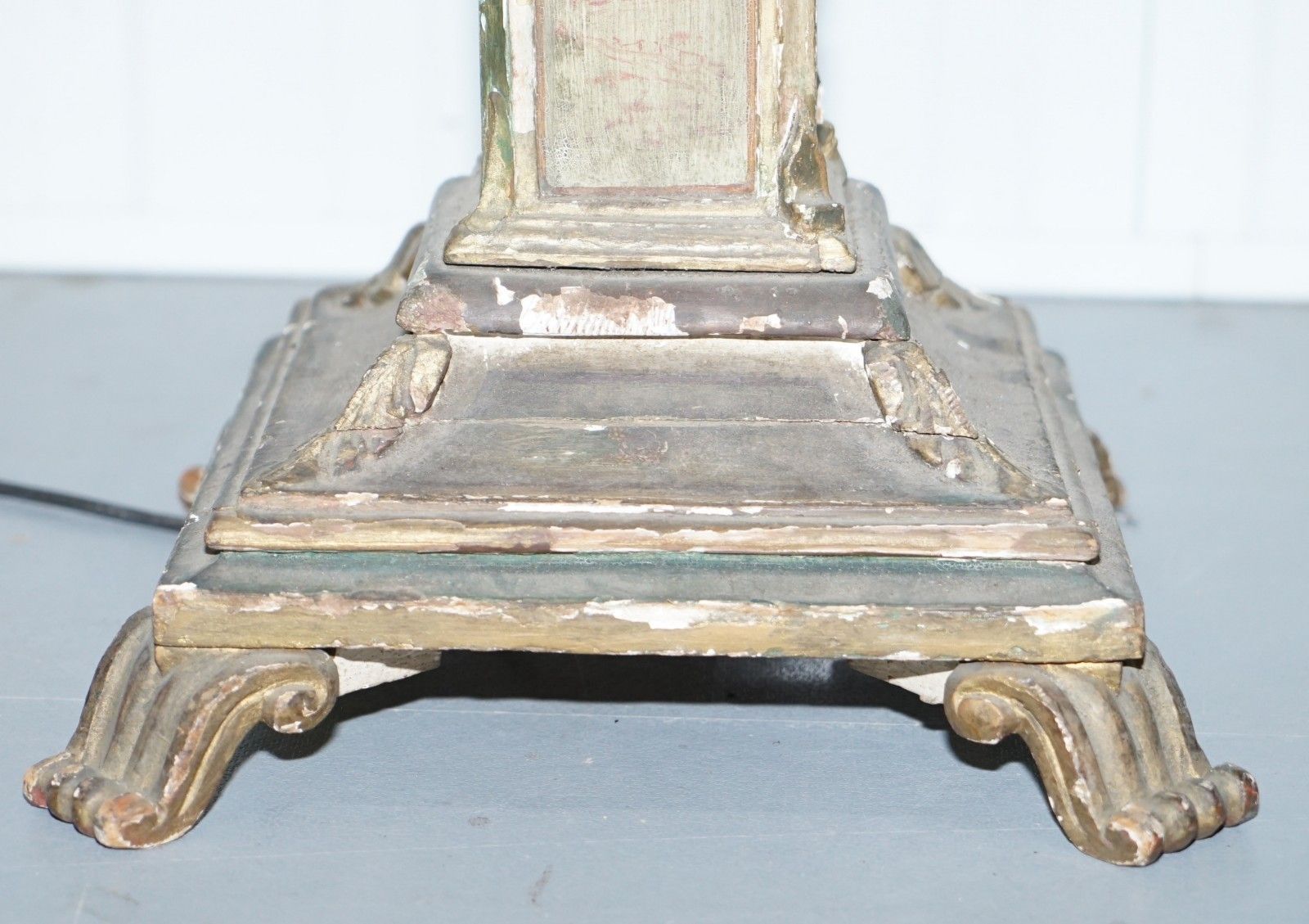 Rare Victorian Hand Painted Italian Venetian Uplighter Floor Standing Lamp photo buy