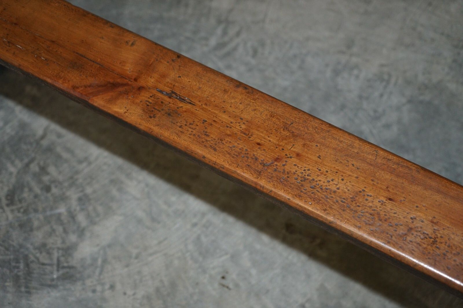 1400.0 Pair Of Antique Victorian Fruitwood Trestle Benches For Long Dining Tables photo