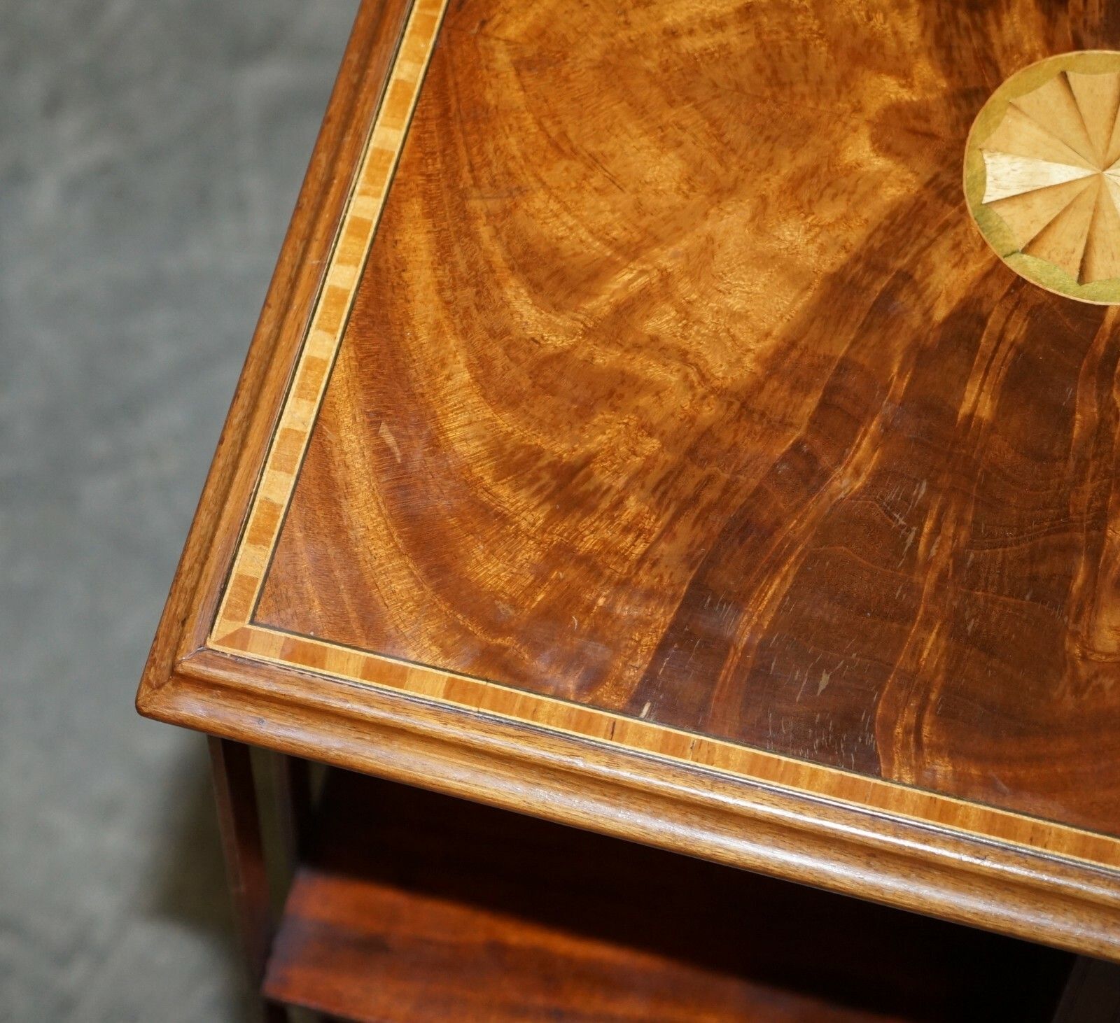 Antique Sheraton Revival Mahogany & Satinwood Revolving Bookcase Side End Table photo Furniture
