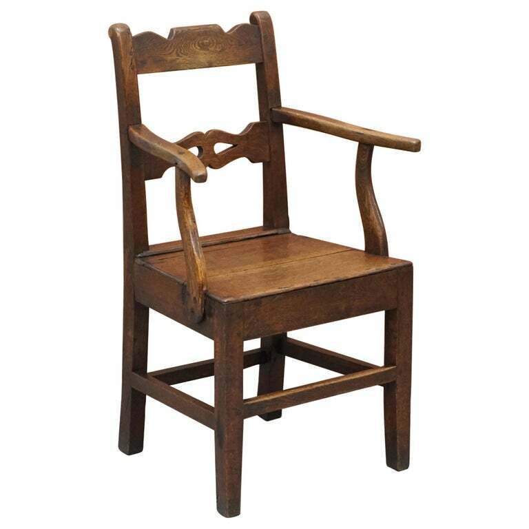 Lovely George II Circa 1760 Primitive Carver Armchair Original Period Repairs