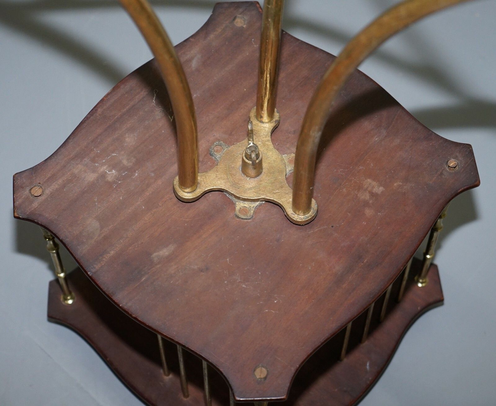 Furniture Ornate 19th Century Mahogany And Brass Revolving Bookcase In The Regency Style photo