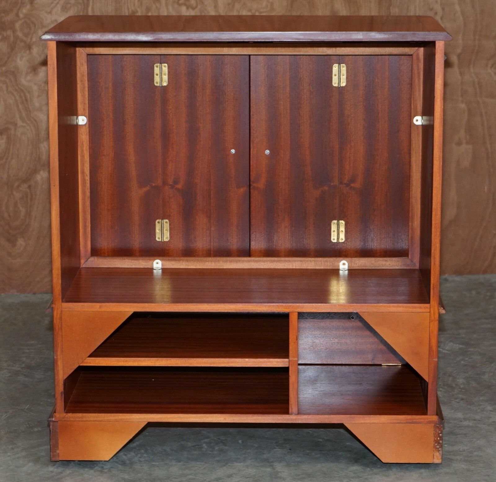 photo furniture Stunning Burr Yew Wood Tv Media Cupboard Designed To House Television & Boxes