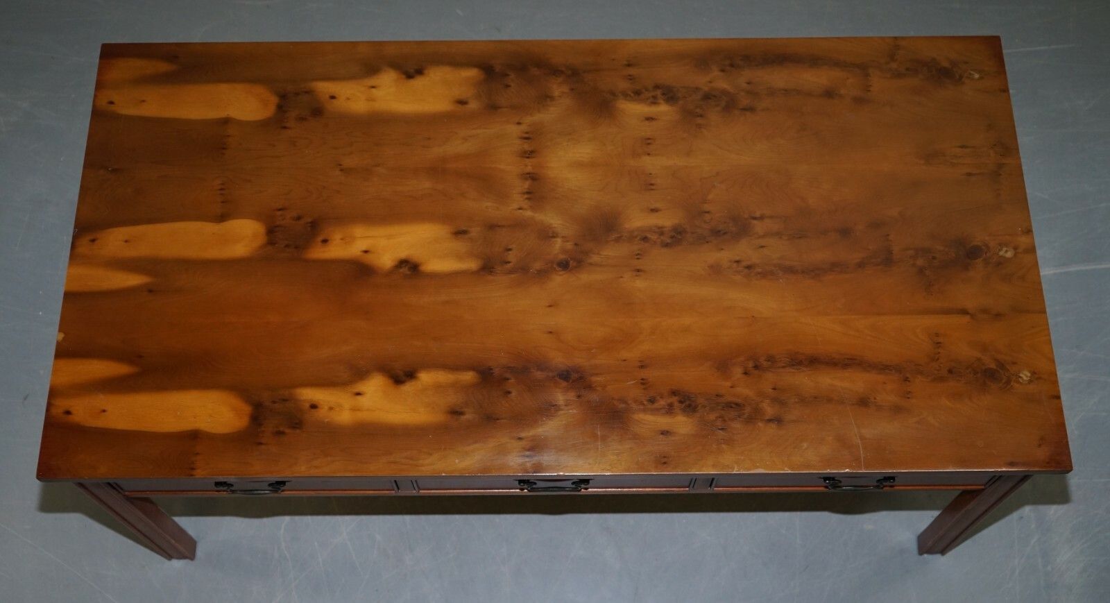 Lovely Harrods London Burr Yew Wood Coffee Table Lovely Vintage Detailing photo for sale