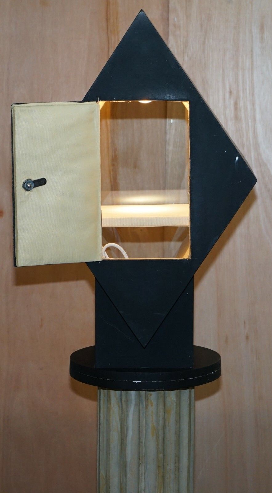 1350.0 Pair Of 170cm Tall Display Cabinets On Corinthian Pillars With Built In Lights photo