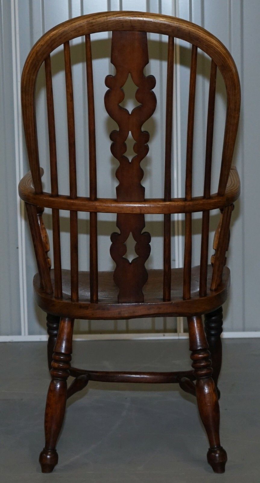 Furniture English Classic Antique 19th Century Elm Hoop Back West Country Windsor Armchair photo